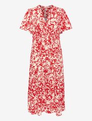 CUjenny Long Dress - RED WHITECAP FLOWER