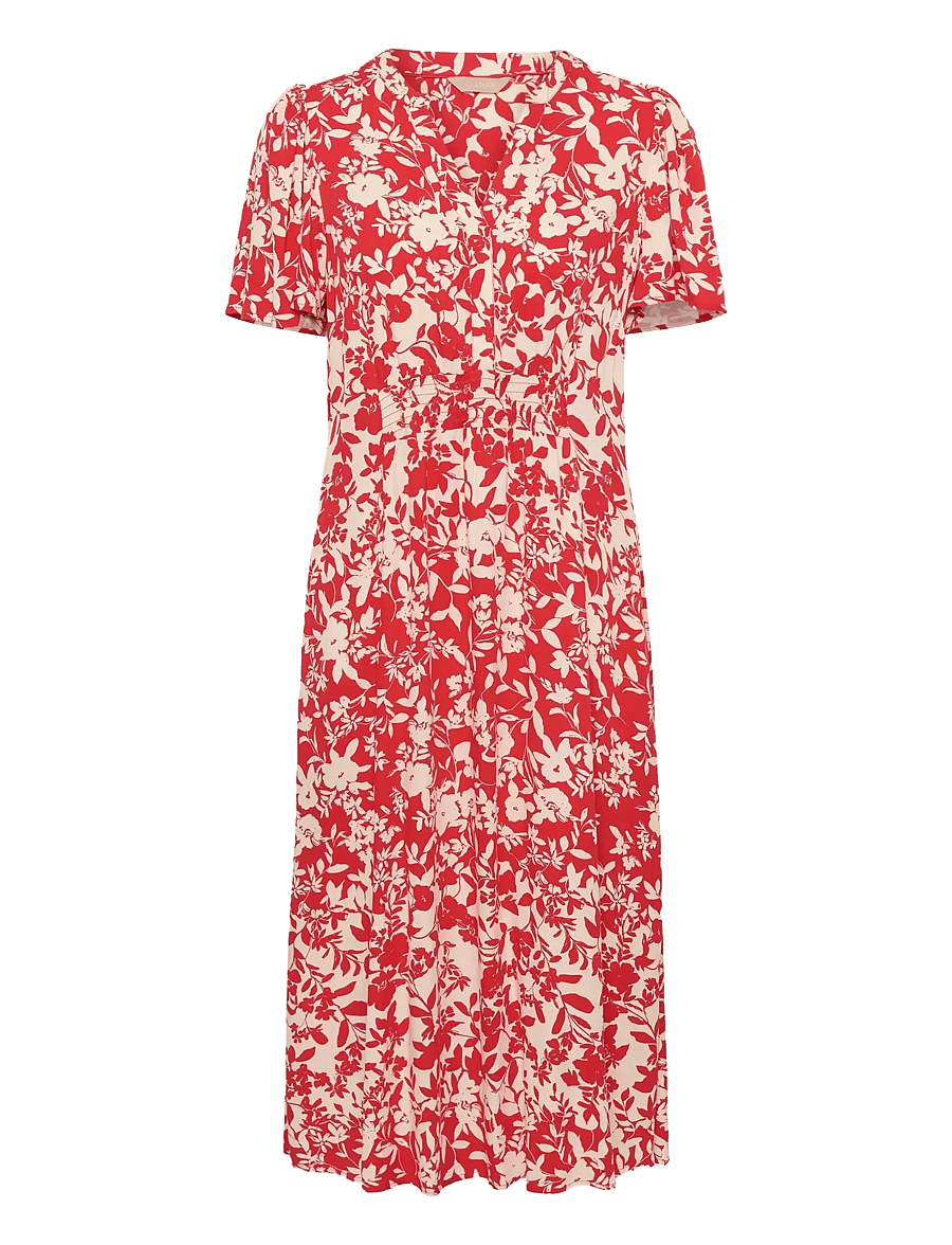 Culture - CUjenny Long Dress - sommerkjoler - red whitecap flower - 1