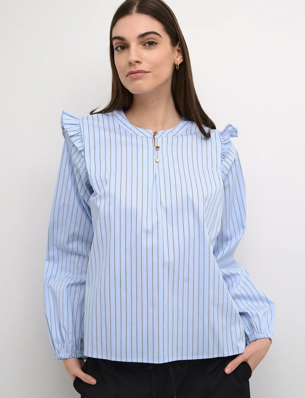 Culture - CUenso Blouse - langærmede bluser - blue stripe - 0
