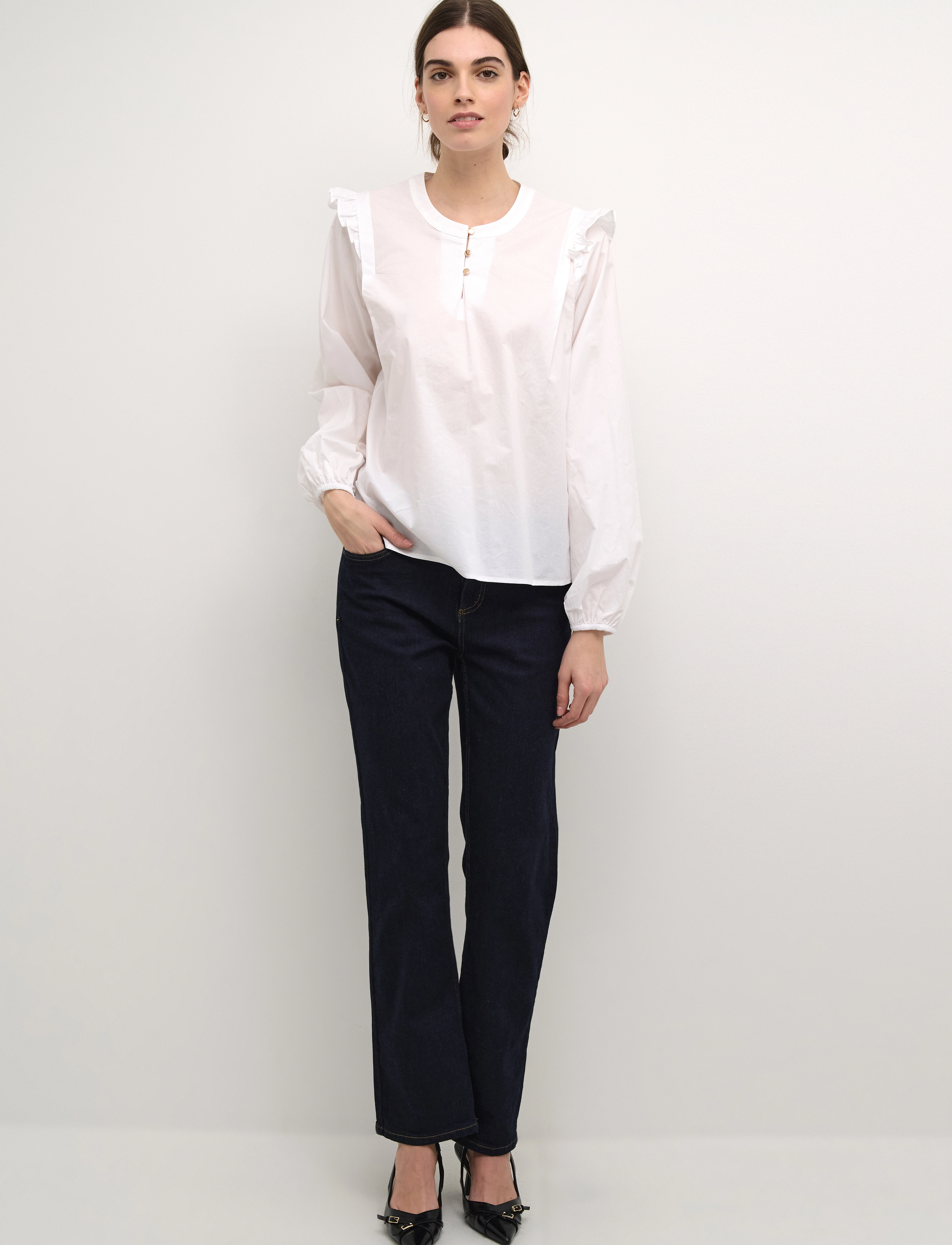 Culture - CUenso Blouse - långärmade blusar - spring gardenia - 3