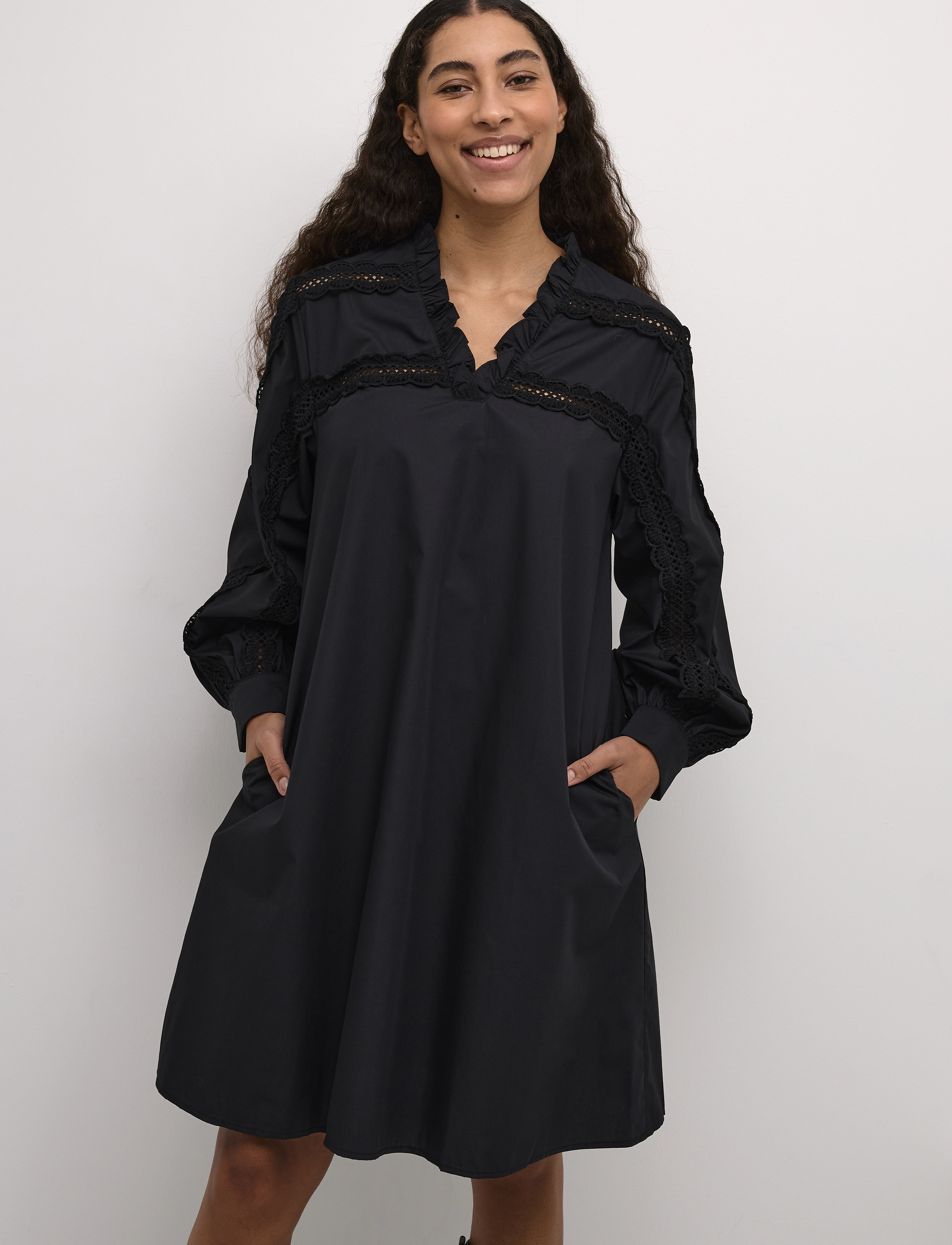 Culture CUlio Iris Lace Dress - Särkkleidid - BLACK / black
