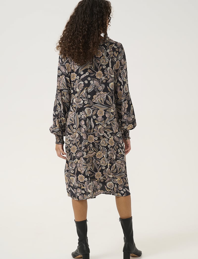 Culture - CUibi Dittemarie Short Dress - midi kjoler - grey flower w/foil - 4