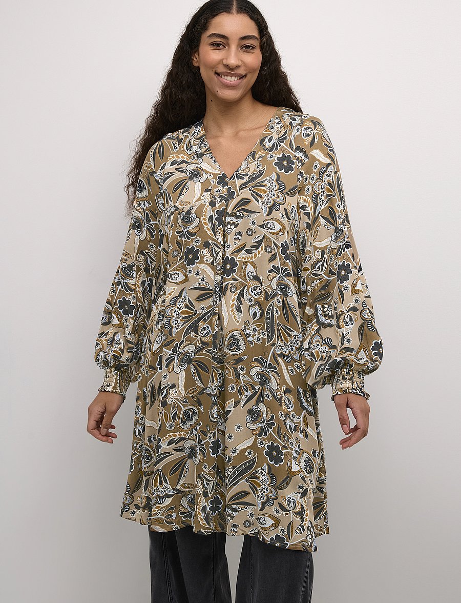 Culture - CUibi Dittemarie Short Dress - midikleider - sand flower - 0