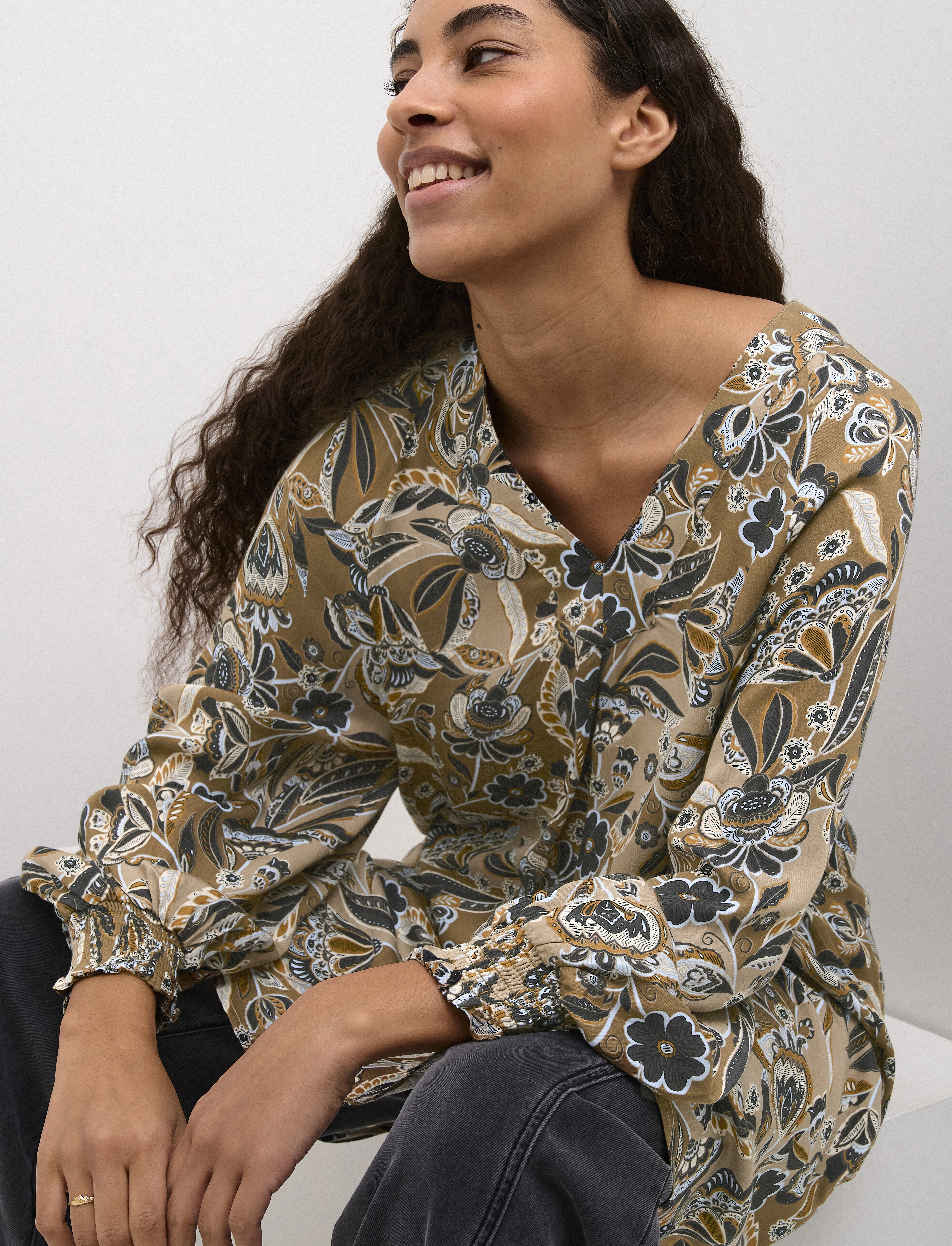 Culture - CUibi Dittemarie Short Dress - midikleider - sand flower - 5