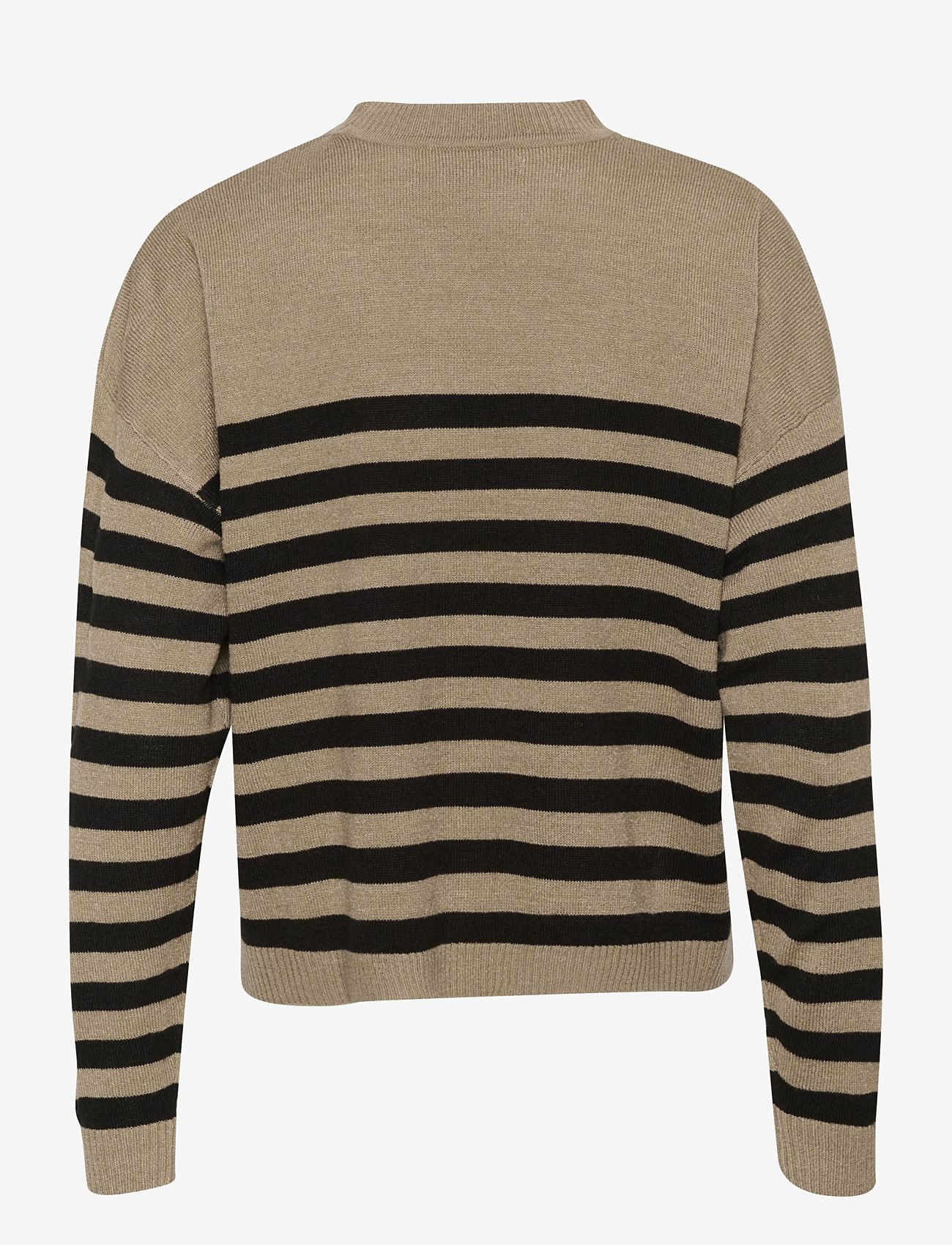 Culture - CUbay Pullover - efterårstøj - sand/black stripe - 1