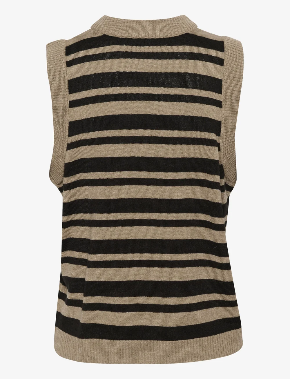 Culture - CUbay Vest - stickade västar - sand/black stripe - 2