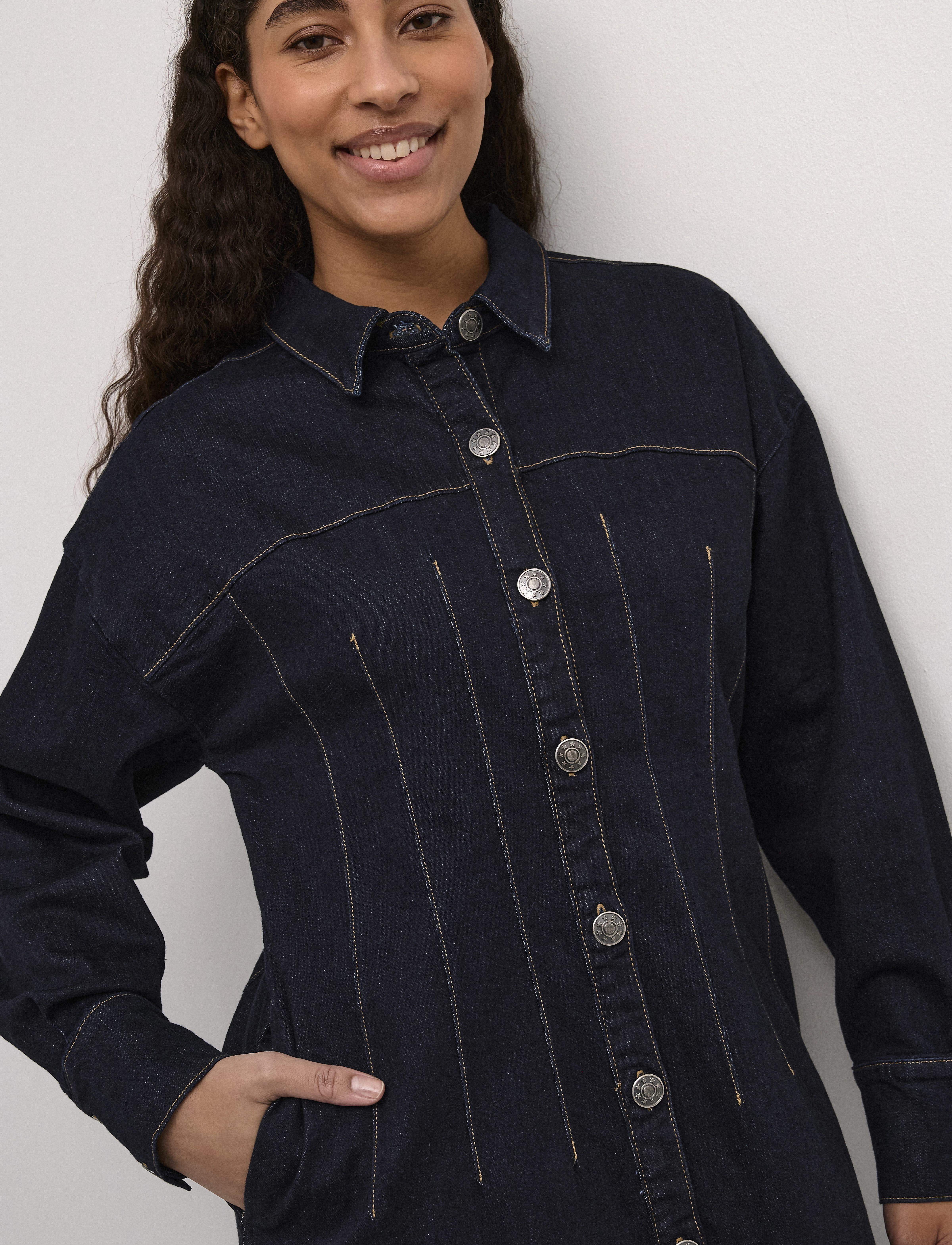 Culture - CUannalisa Ami Denim Dress - overhemdjurken - rinse wash - 4