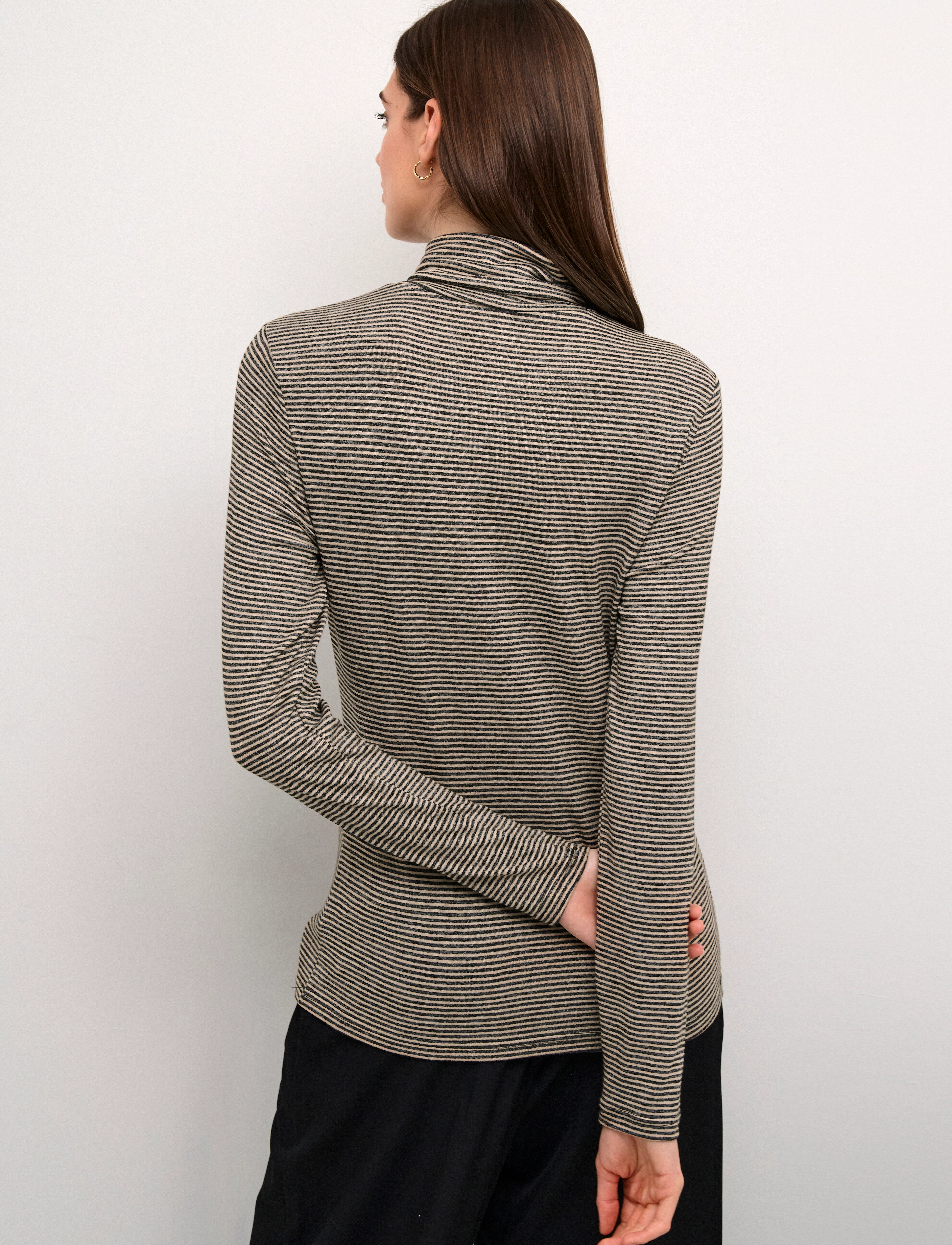 Culture - CUalexandra Jersey Rollneck - herbstliche kleidung - timber wolf / black stripe - 4