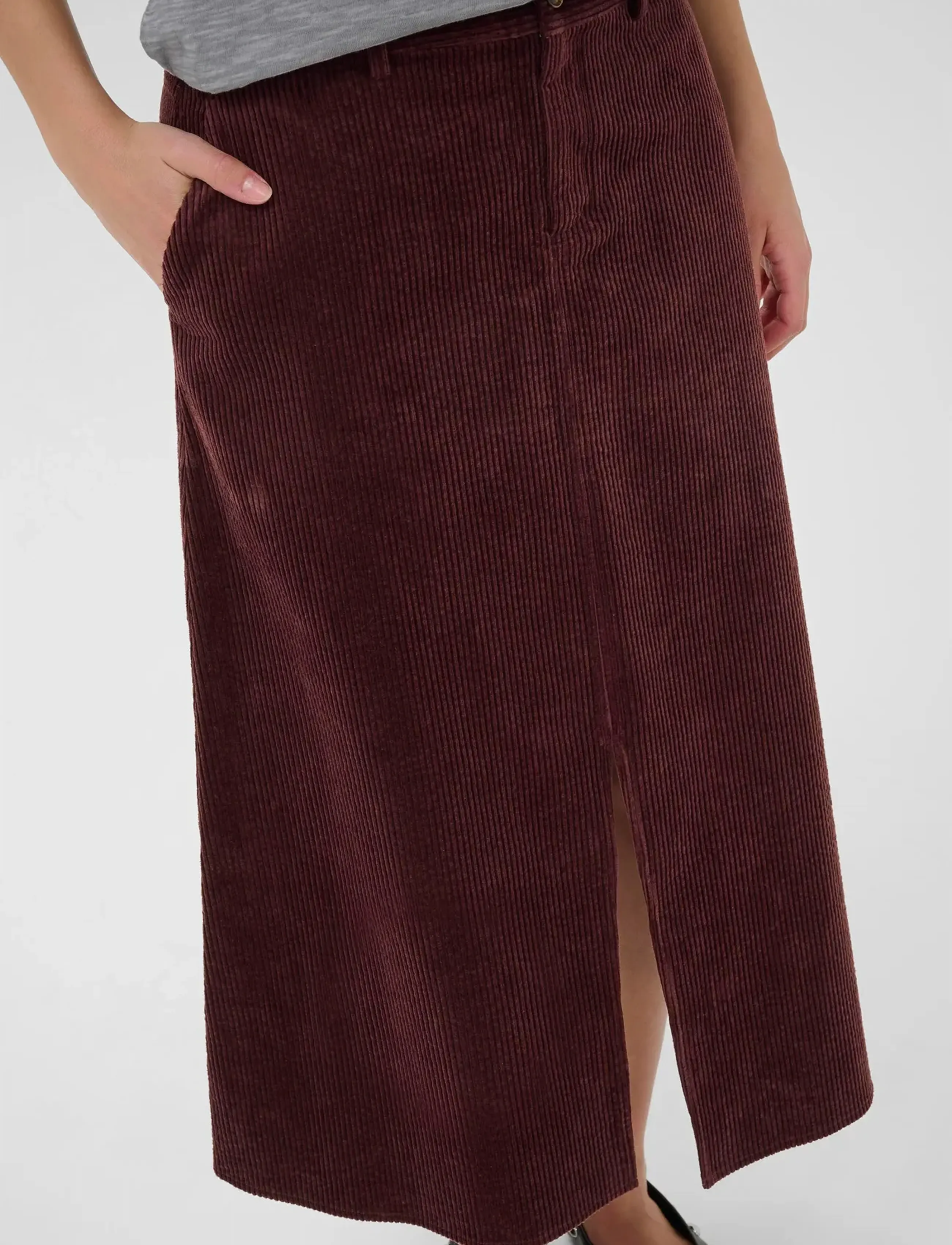 Culture - CUklay Skirt - midi nederdele - bitter chocolate - 5