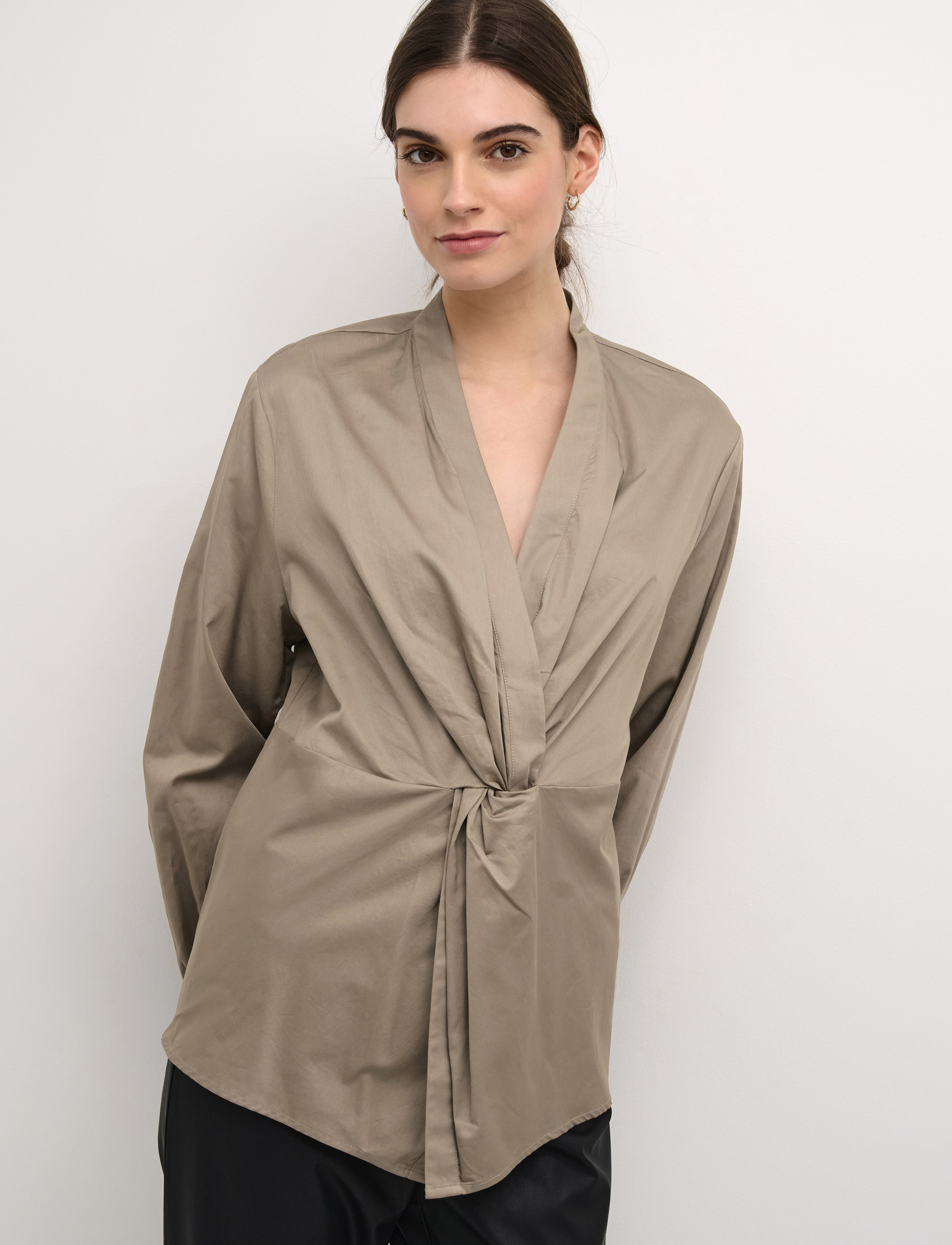 Culture CUbaz Blouse - Hemden - TIMBER WOLF / beige