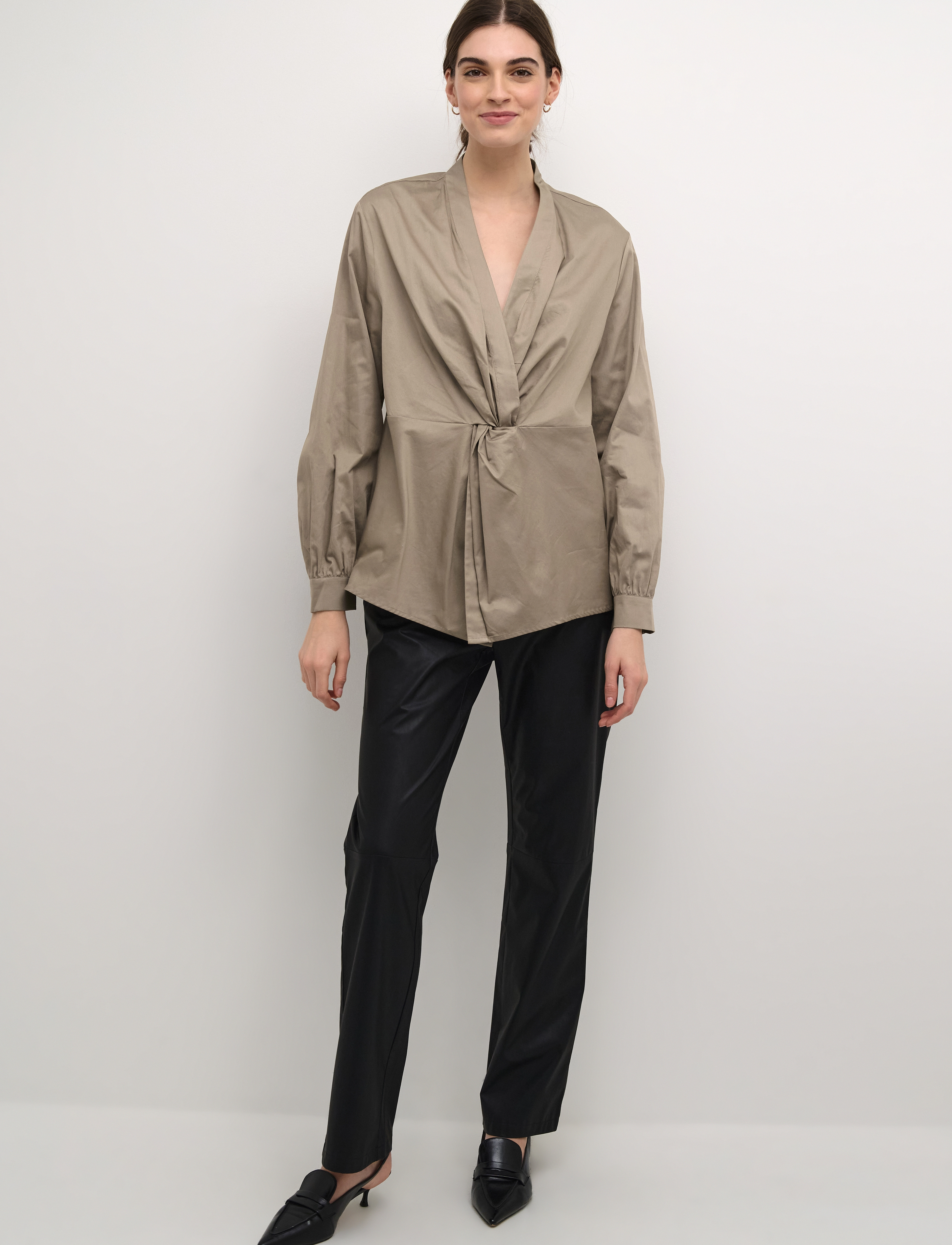 Culture - CUbaz Blouse - langærmede skjorter - timber wolf - 3