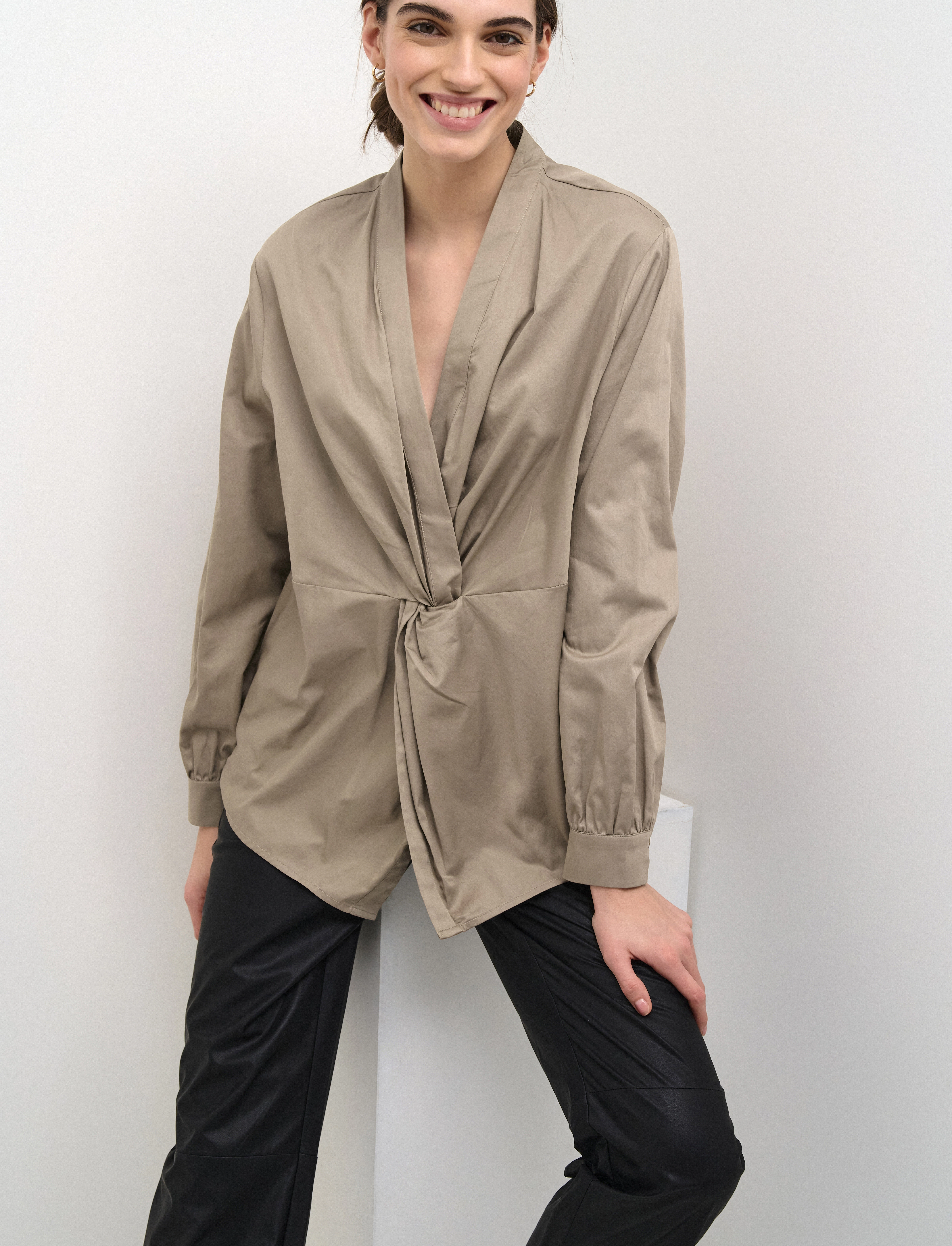 Culture - CUbaz Blouse - langærmede skjorter - timber wolf - 5