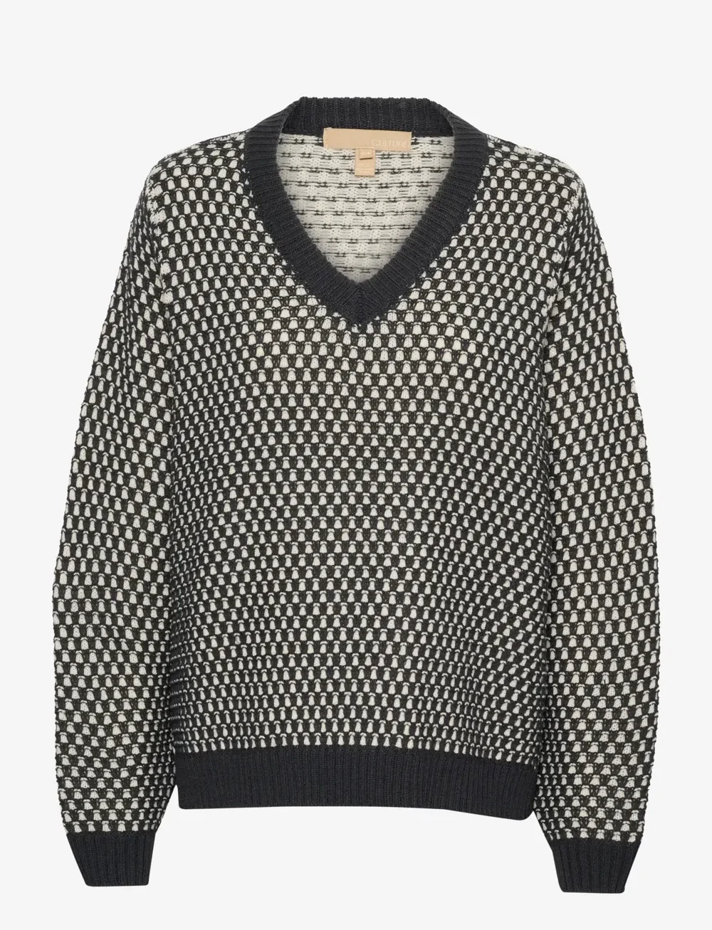 Culture - CUcardeen Vneck Pullover - striktrøjer - phantom - 1