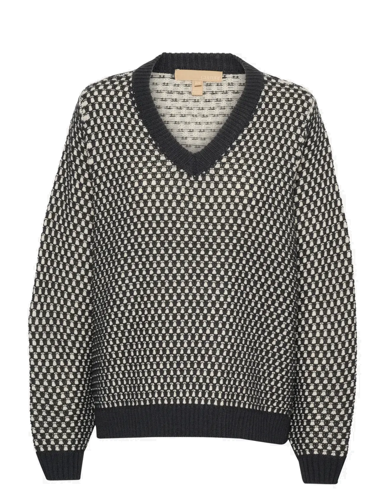 Culture CUcardeen Vneck Pullover - Stickat - PHANTOM / black