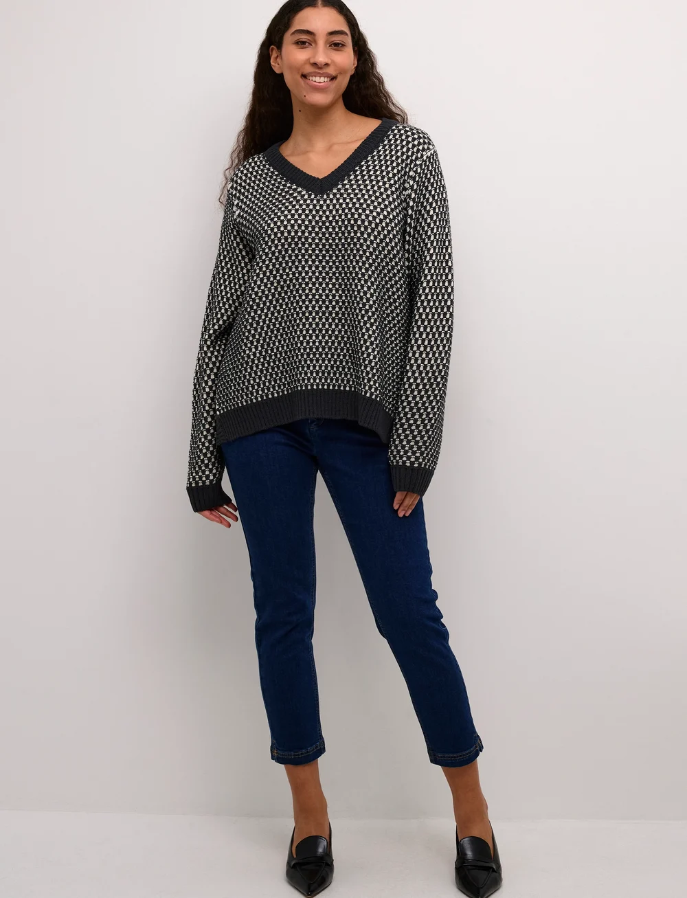 Culture - CUcardeen Vneck Pullover - striktrøjer - phantom - 5