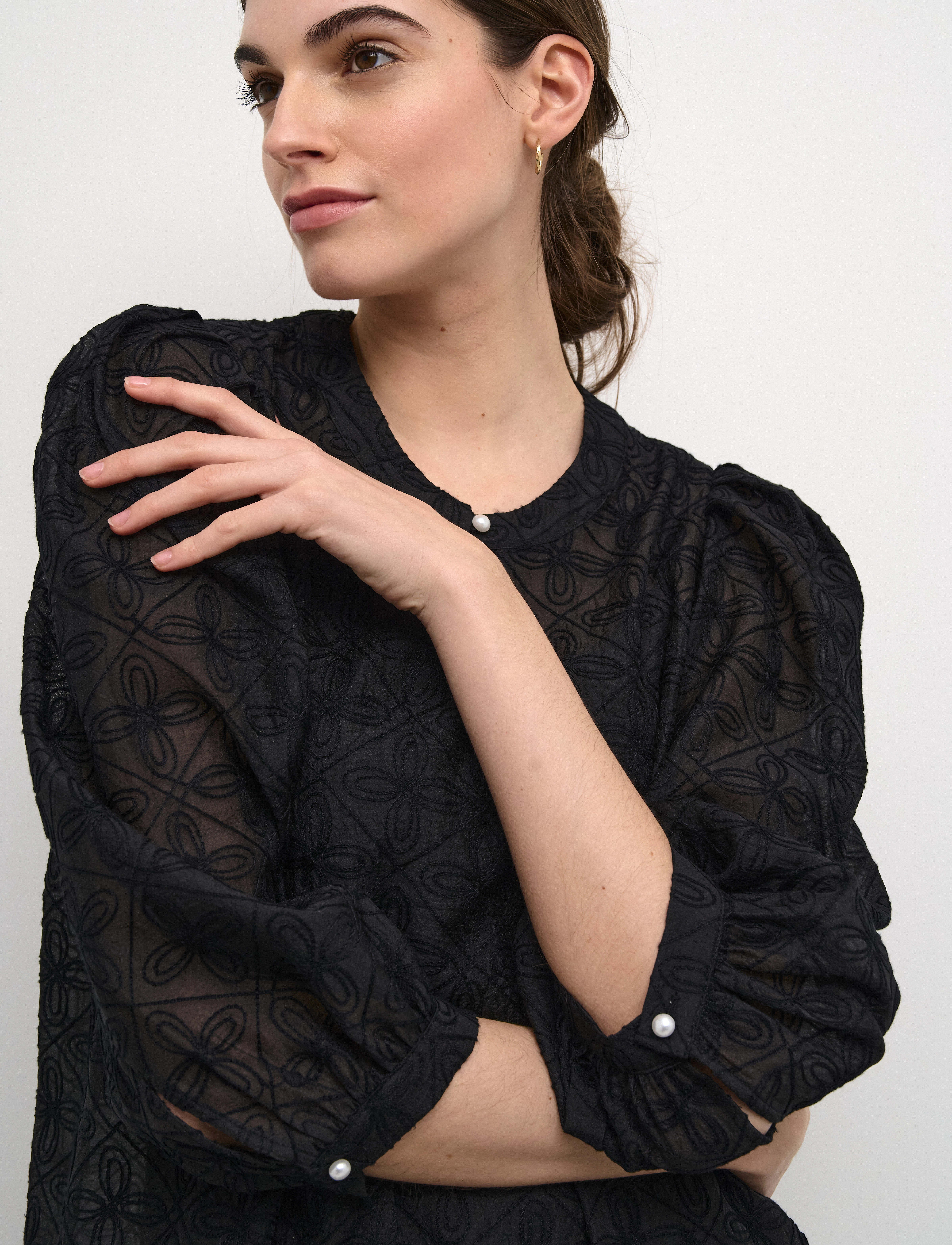 Culture - CUannasofie Blouse - langærmede bluser - black - 5