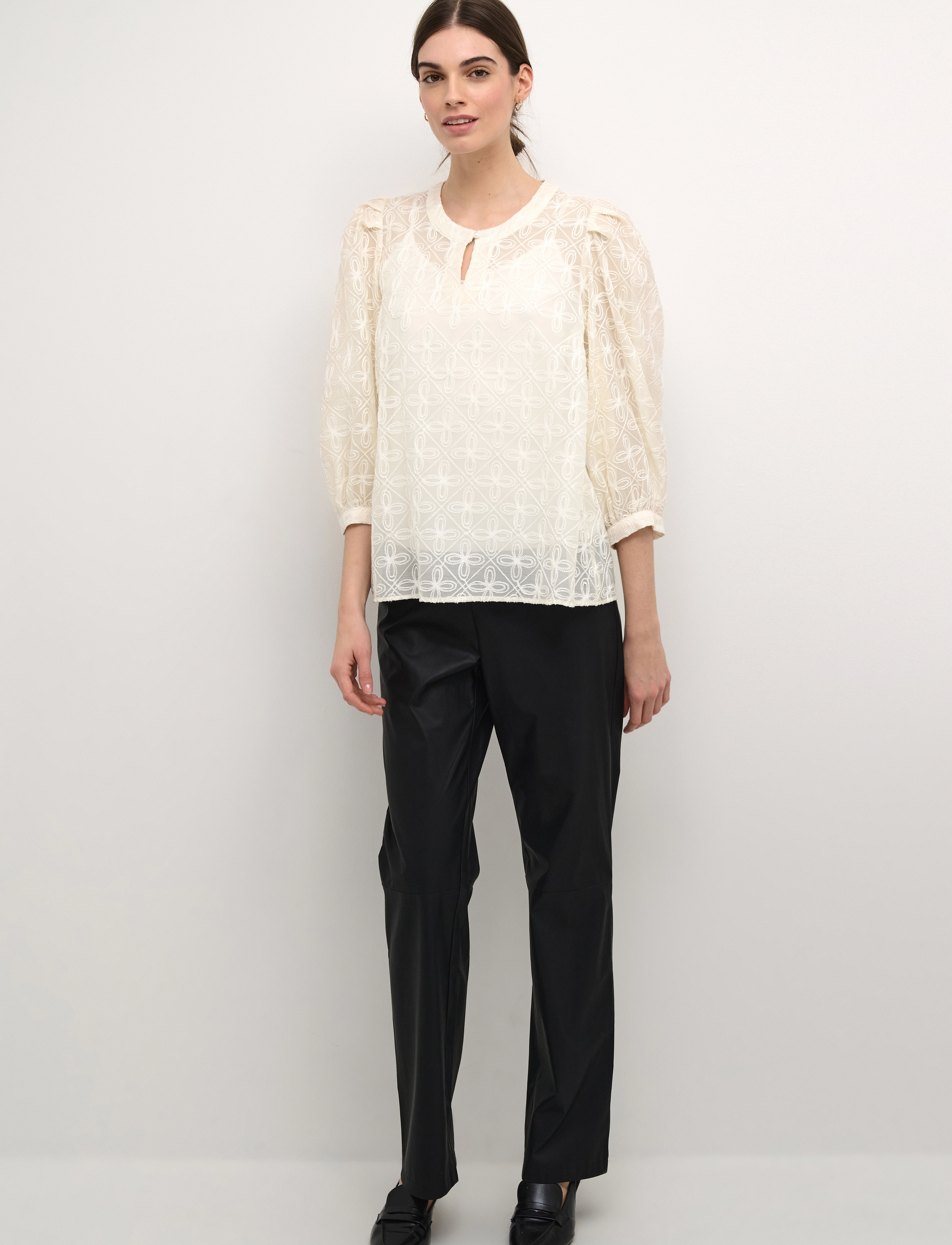 Culture - CUannasofie Blouse - langærmede bluser - whitecap - 3