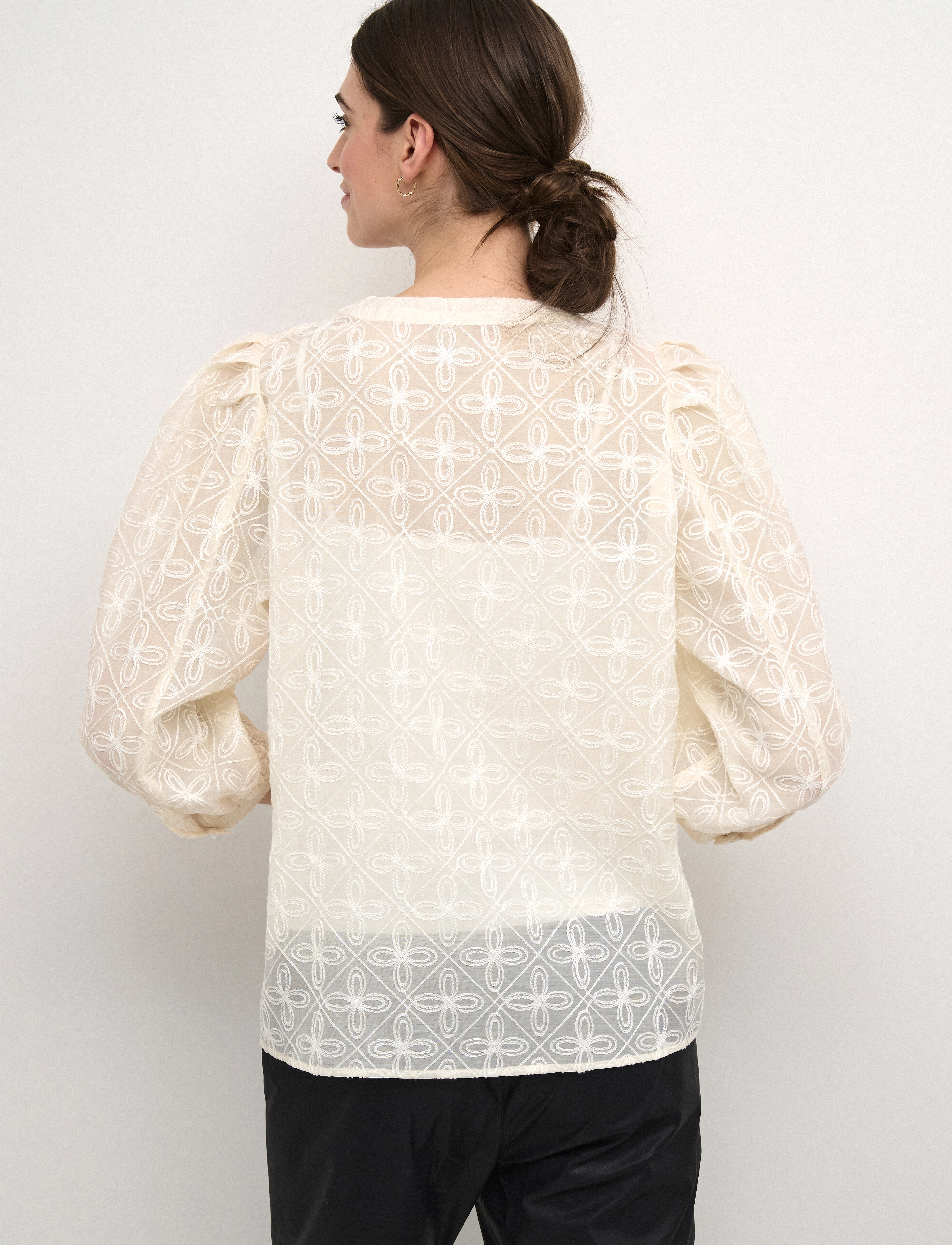Culture - CUannasofie Blouse - langærmede bluser - whitecap - 4
