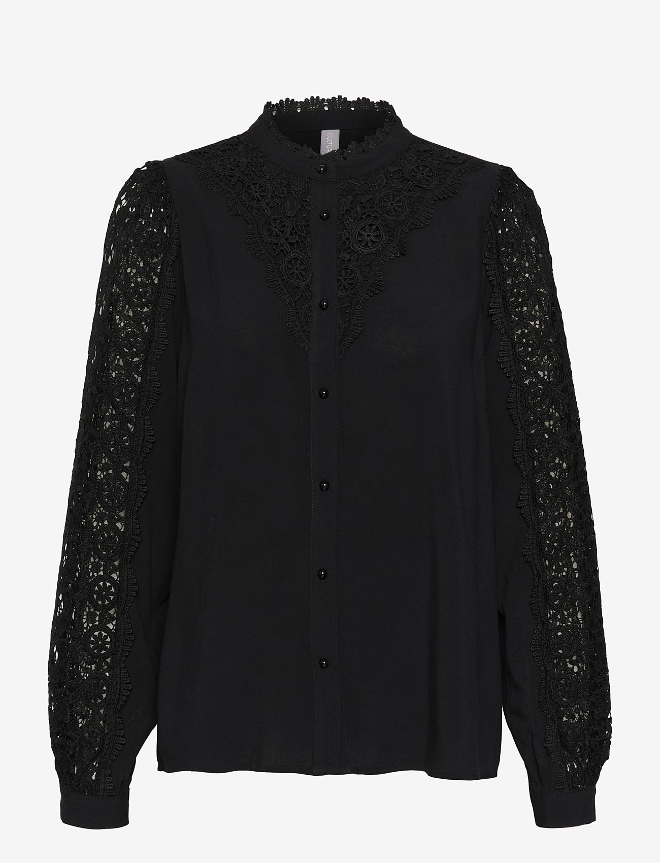 Culture - CUbenton lace Shirt - pitkähihaiset puserot - black - 1