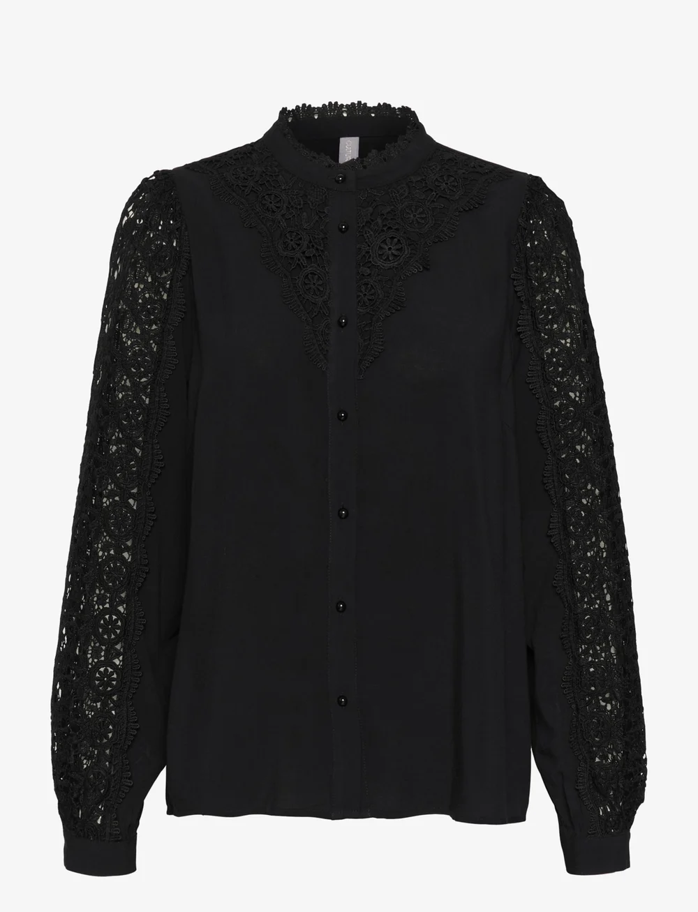 Culture - CUbenton lace Shirt - långärmade blusar - black - 1