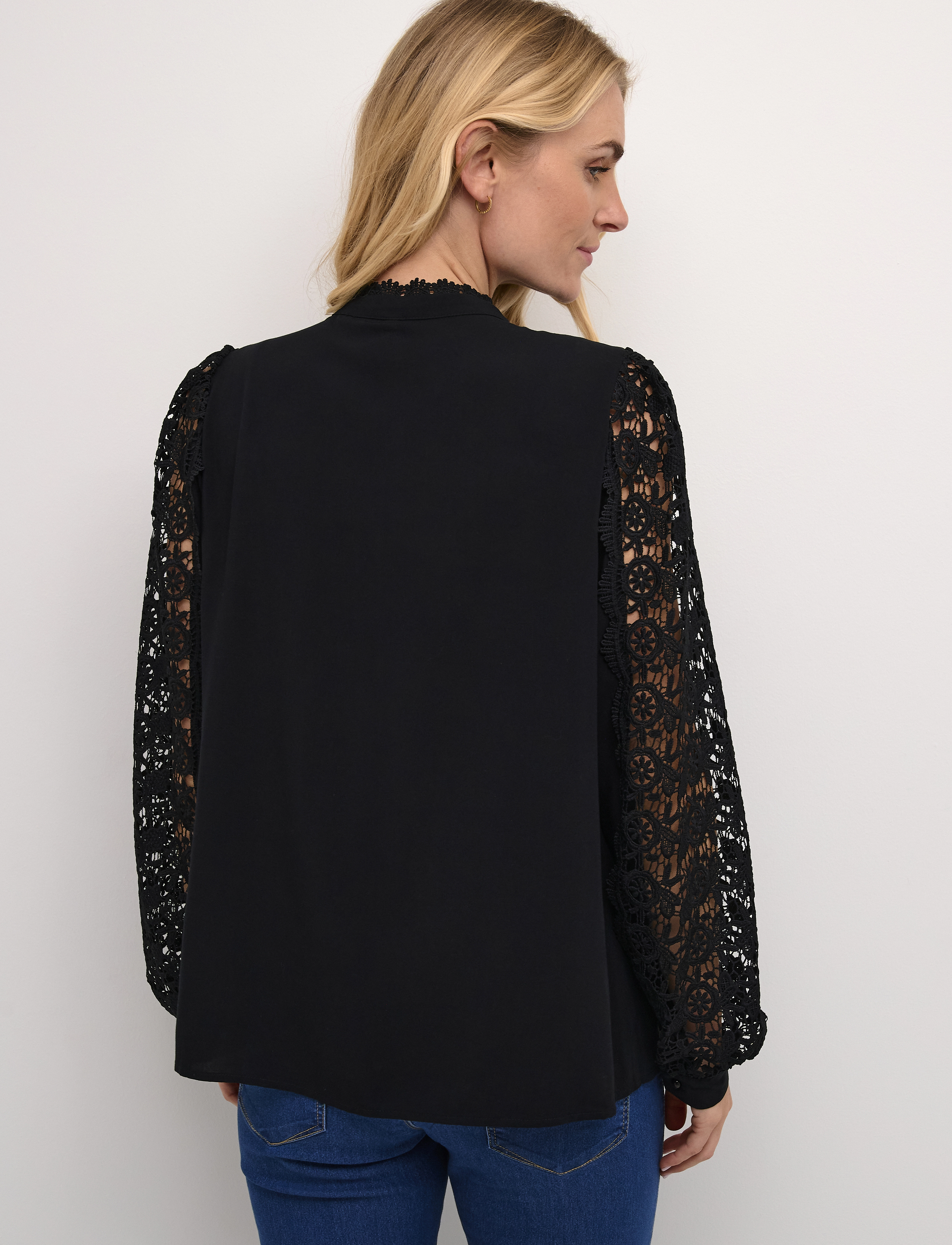 Culture - CUbenton lace Shirt - langärmlige blusen - black - 4