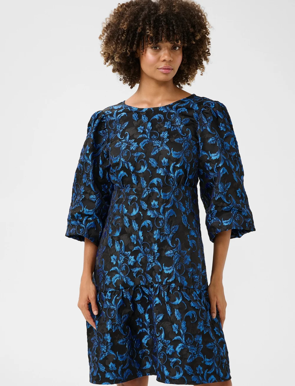 Culture - CUastro Dress - festkjoler - blue flower - 0