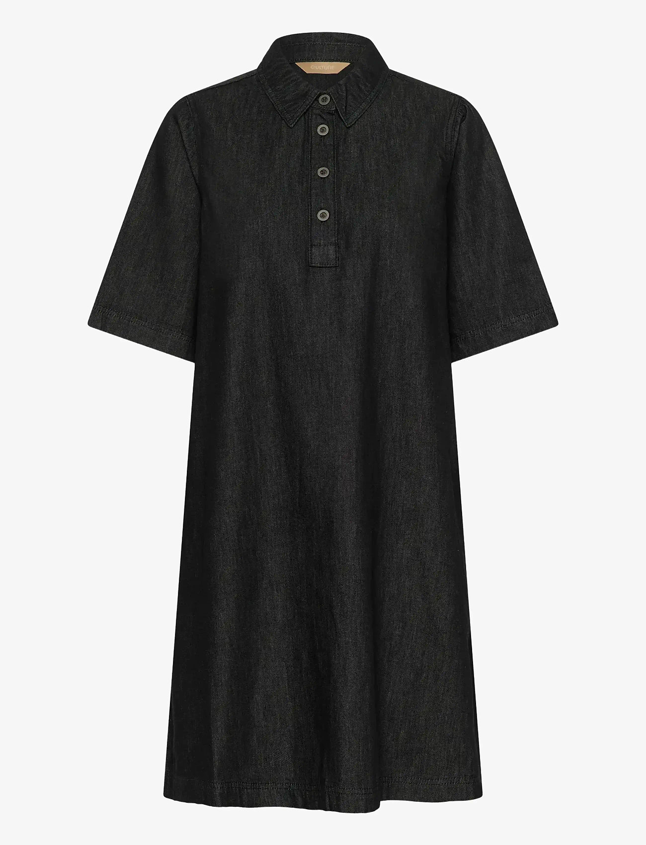 Culture - CUwinnie Arpa Dress - skjortekjoler - black wash - 1