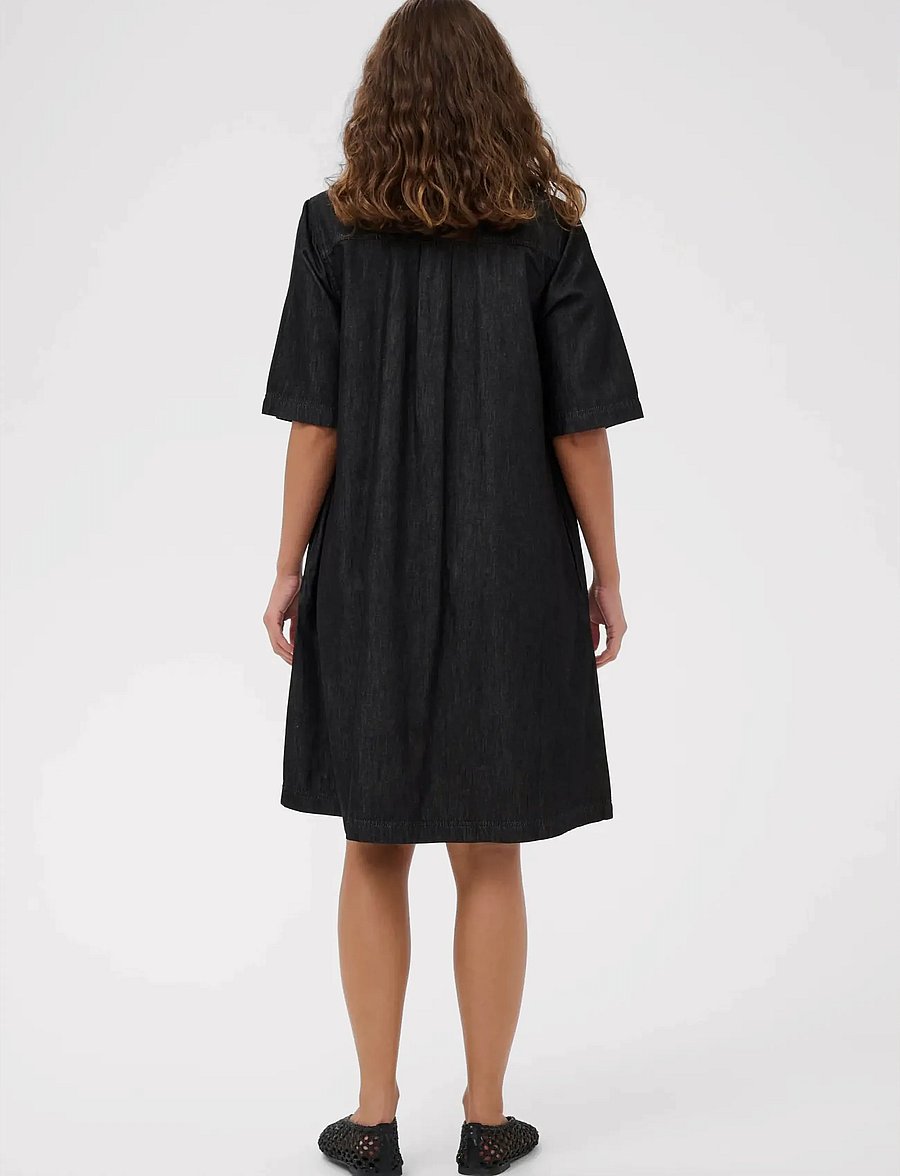 Culture - CUwinnie Arpa Dress - hemdkleider - black wash - 4