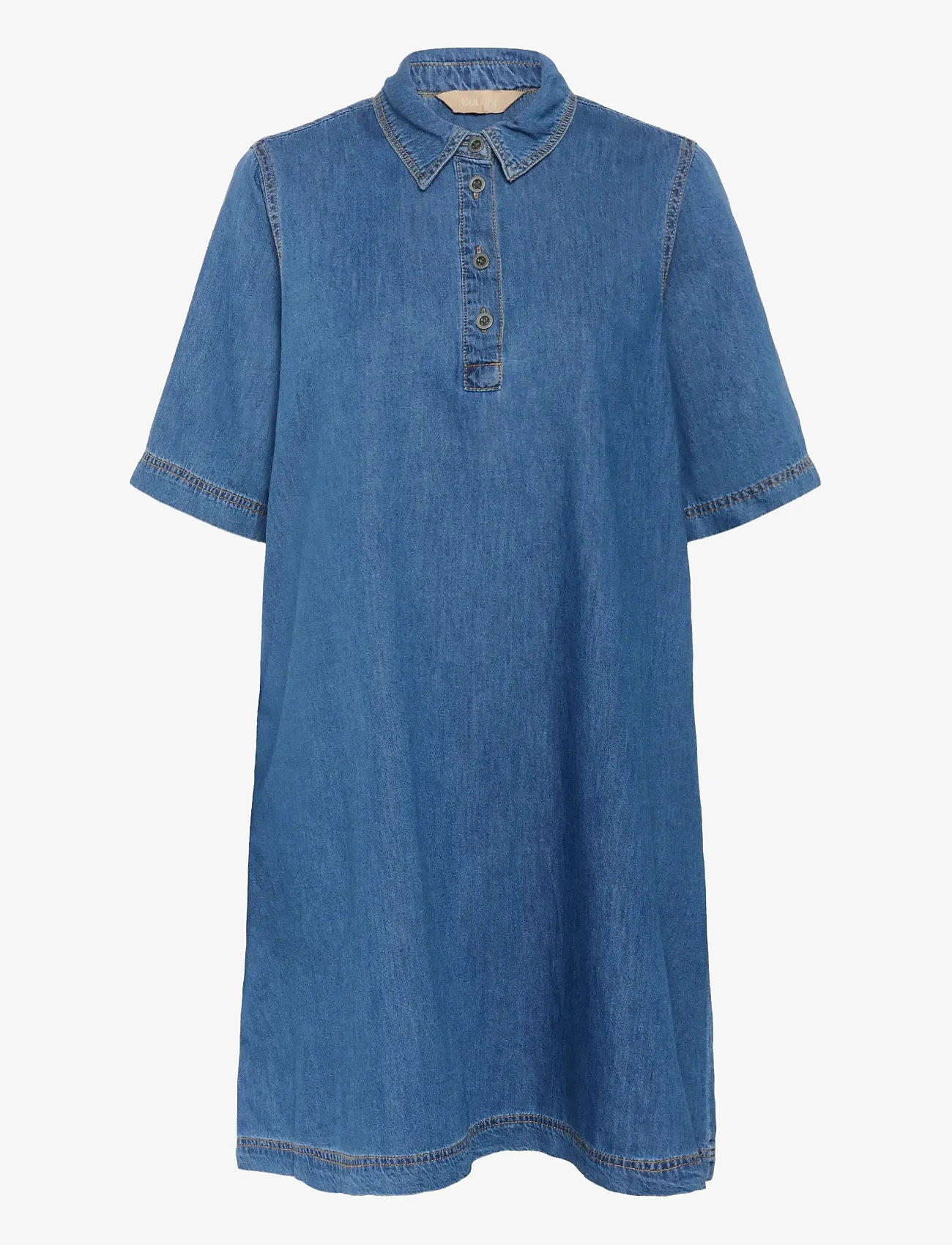 Culture - CUwinnie Arpa Dress - hemdkleider - dark blue wash - 1