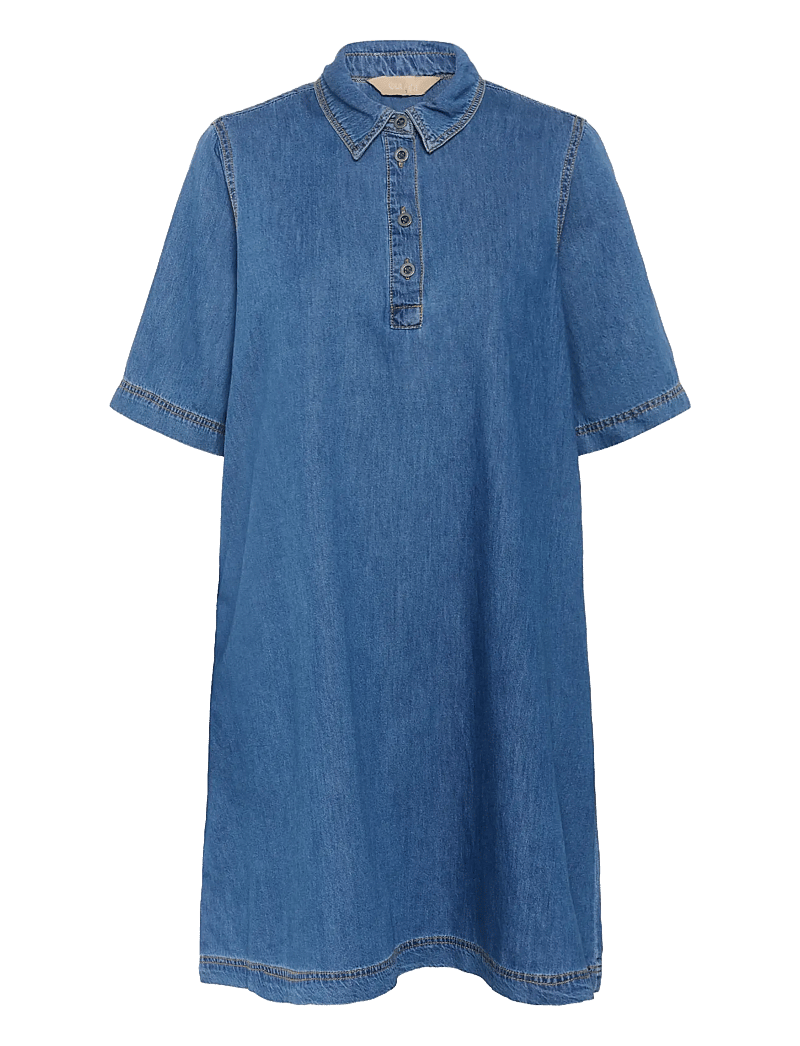Culture - CUwinnie Arpa Dress - hemdkleider - dark blue wash - 1