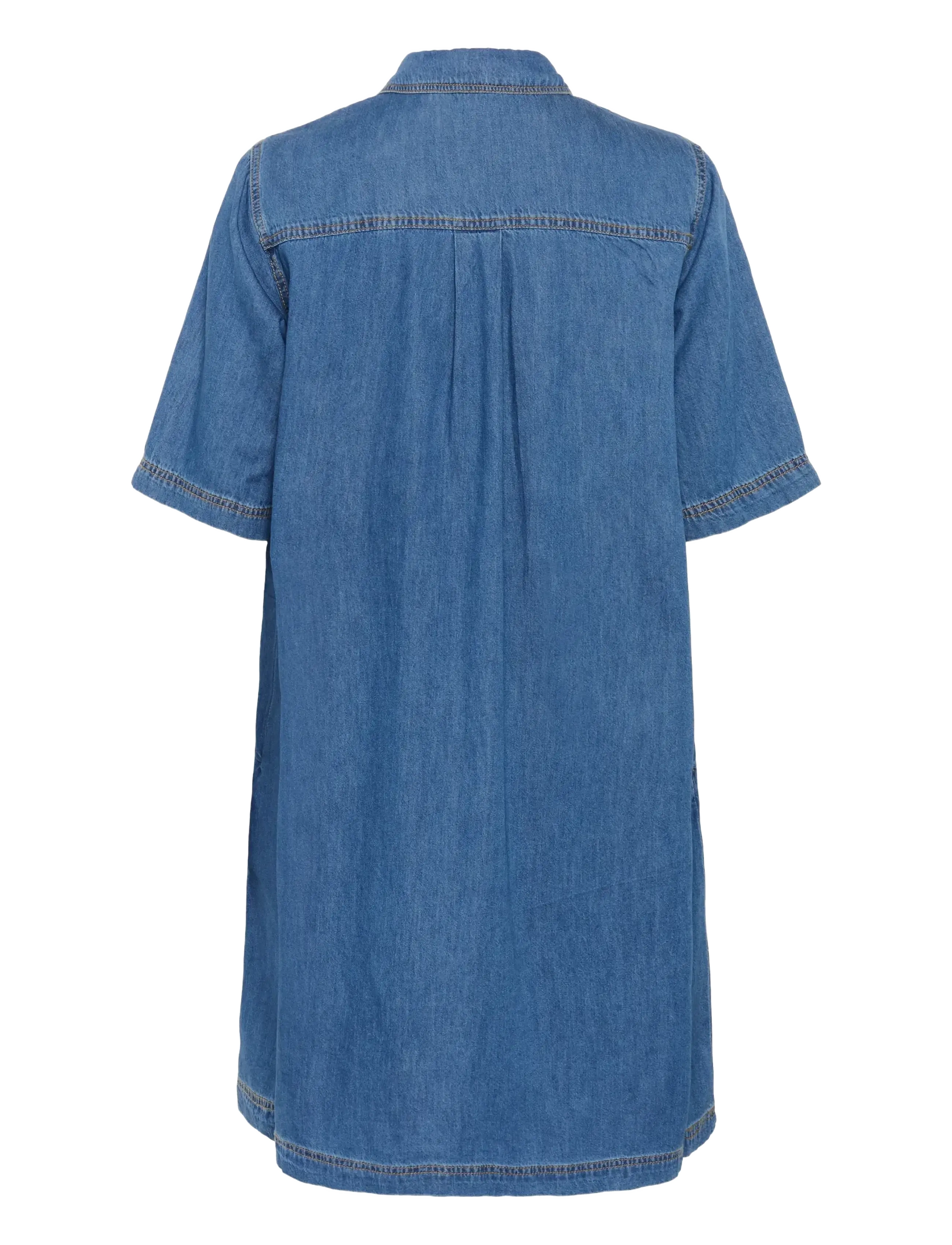 Culture - CUwinnie Arpa Dress - särkkleidid - dark blue wash - 2