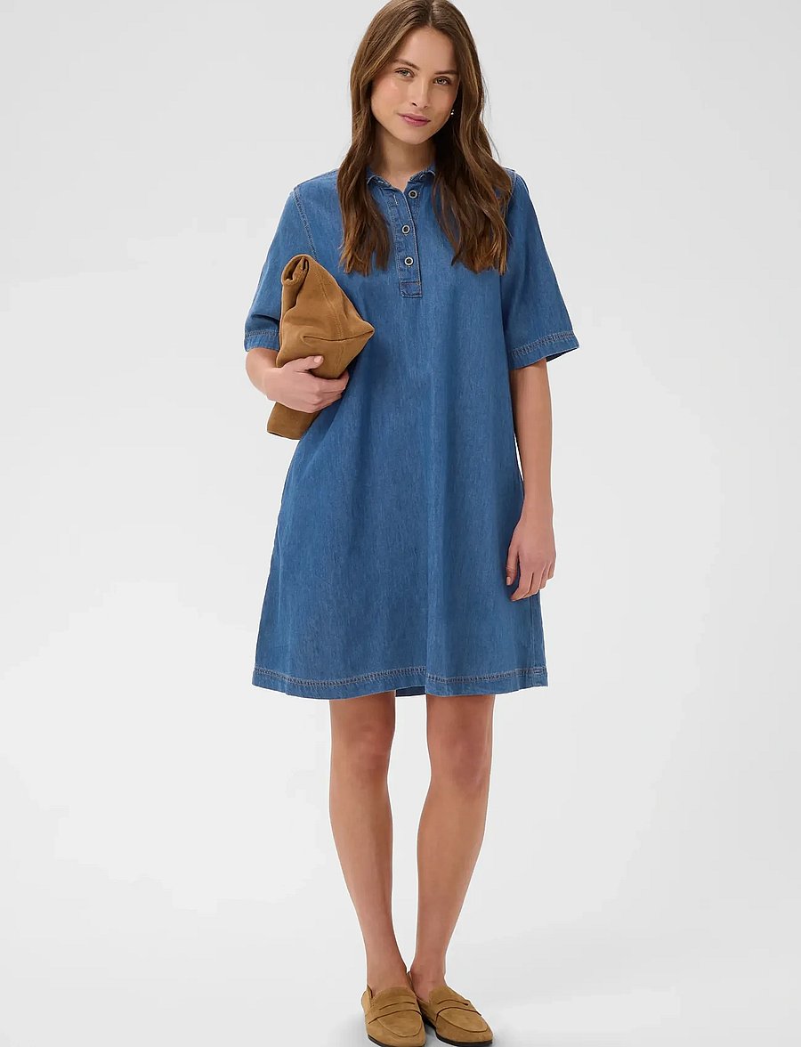 Culture - CUwinnie Arpa Dress - hemdkleider - dark blue wash - 3