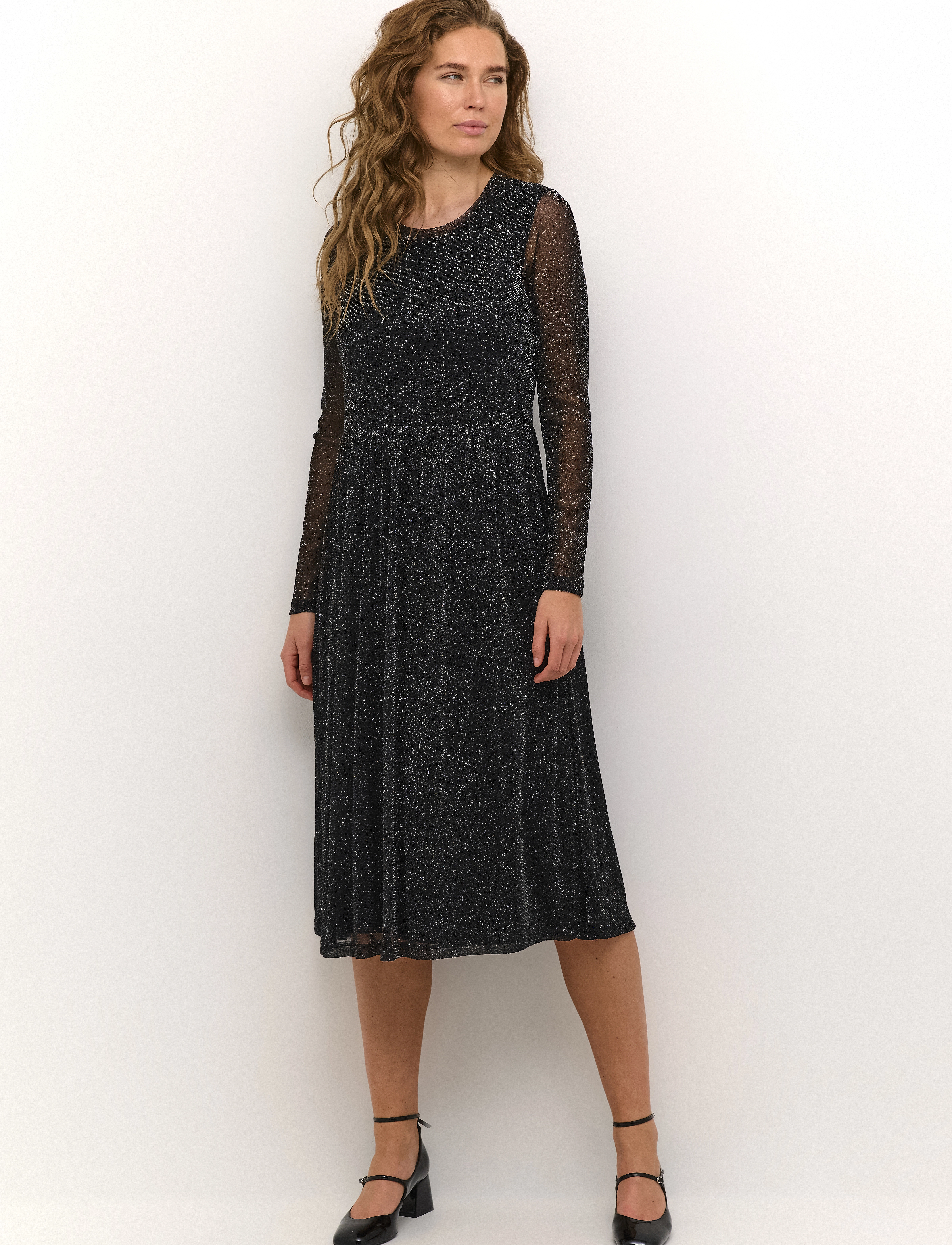 Culture CUshiny Melida Dress - Klänningar - BLACK W/ SILVER LUREX / black