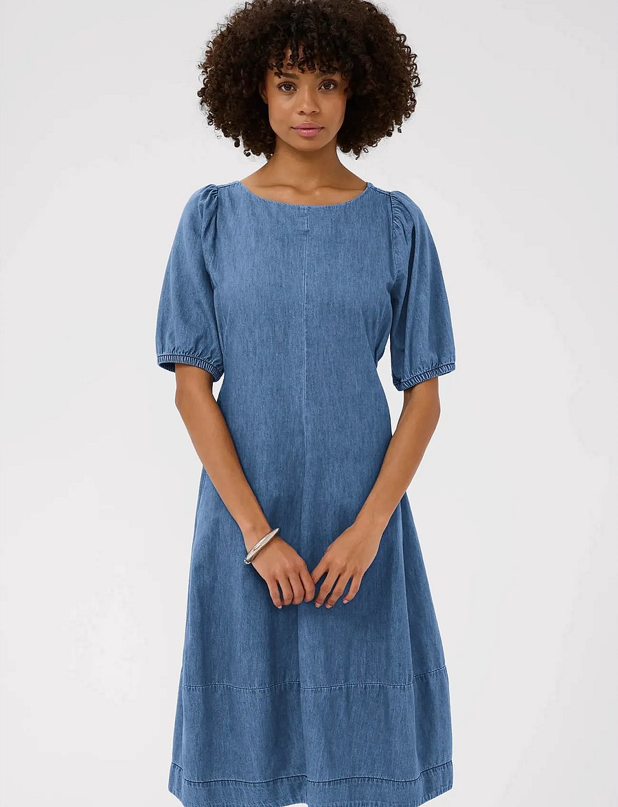 Culture - CUriva Arpa SS Dress - sommerkleider - dark blue wash - 0