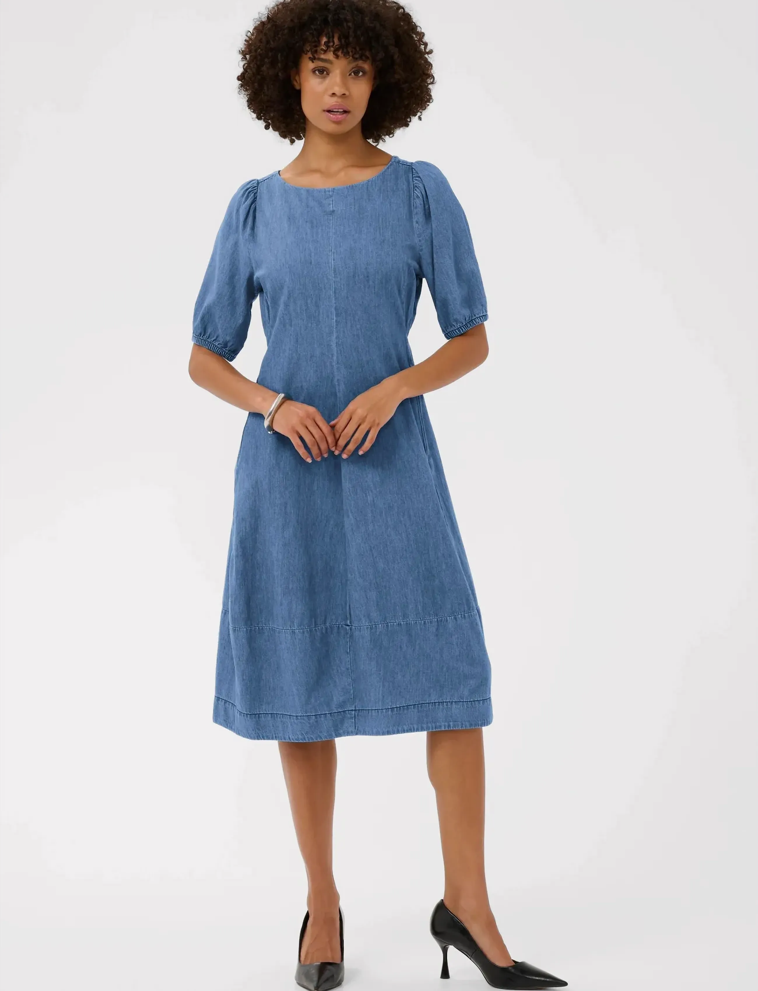Culture - CUriva Arpa SS Dress - sommerkjoler - dark blue wash - 3