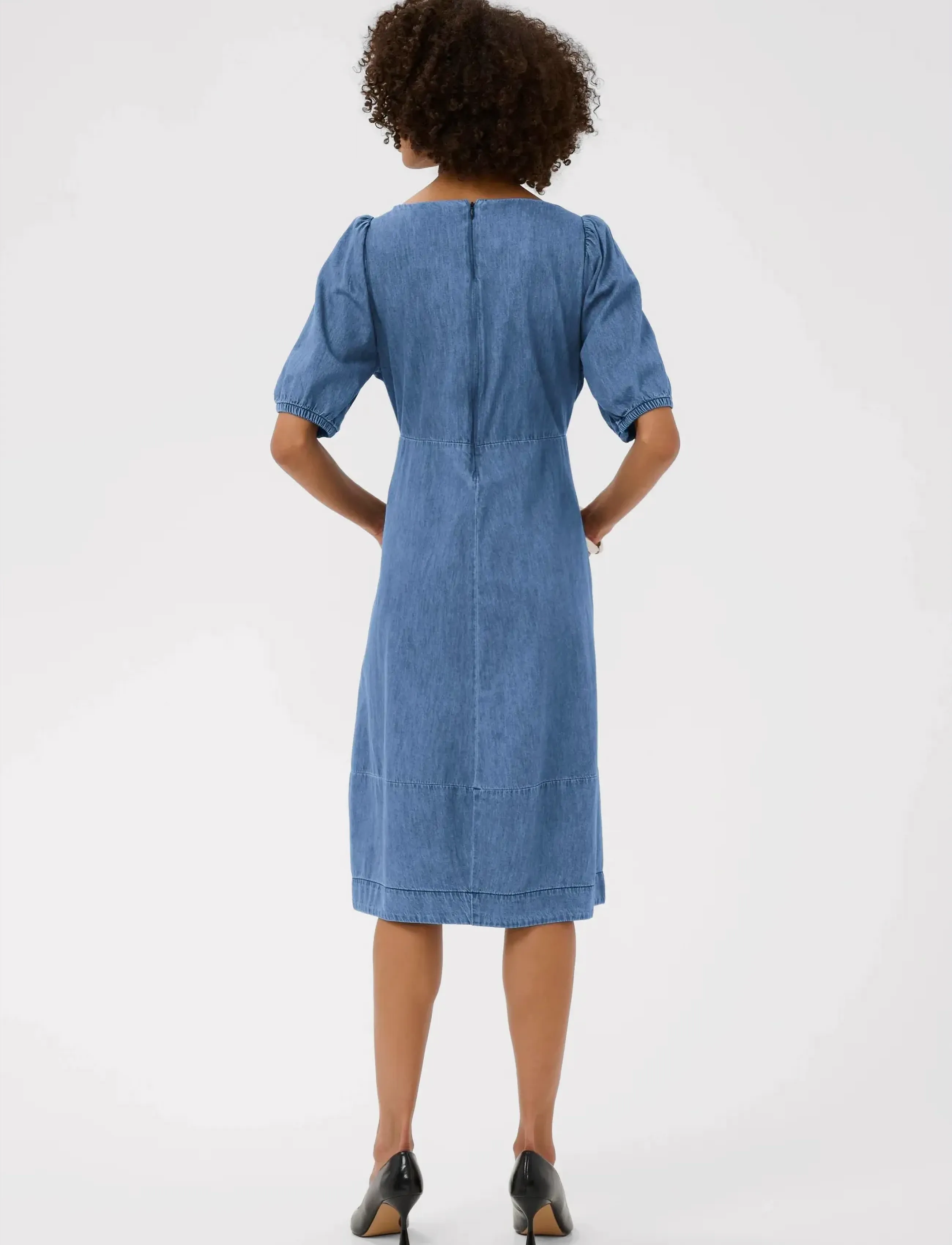 Culture - CUriva Arpa SS Dress - sommerkjoler - dark blue wash - 4