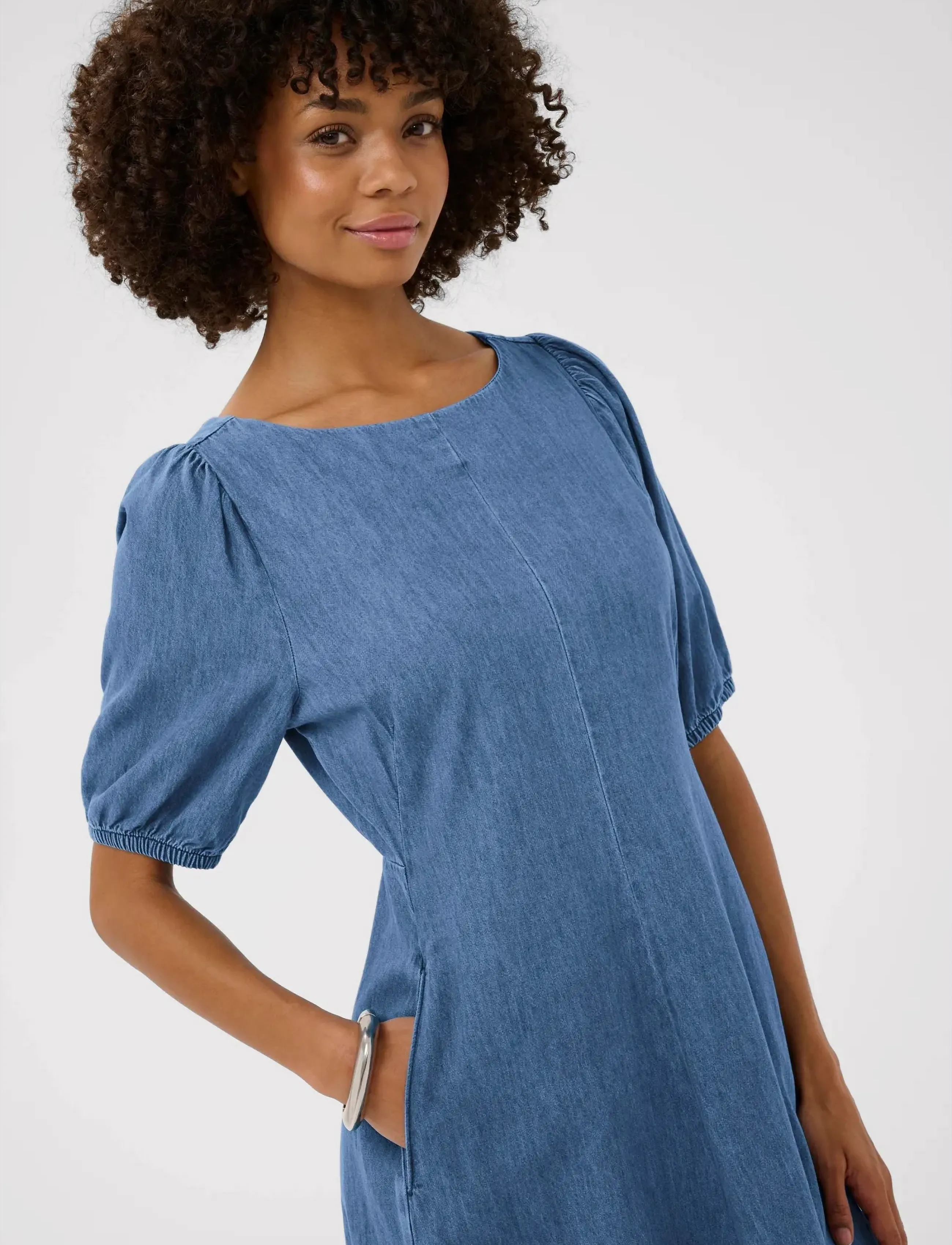 Culture - CUriva Arpa SS Dress - sommerkjoler - dark blue wash - 5