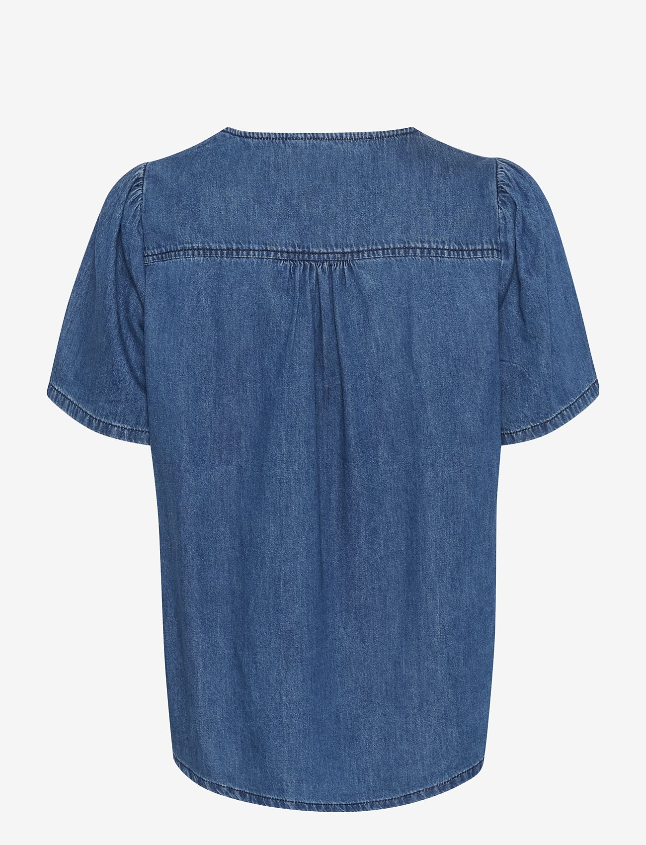 Culture - CUlivie Arpa SS Blouse - kurzämlige blusen - dark blue wash - 2