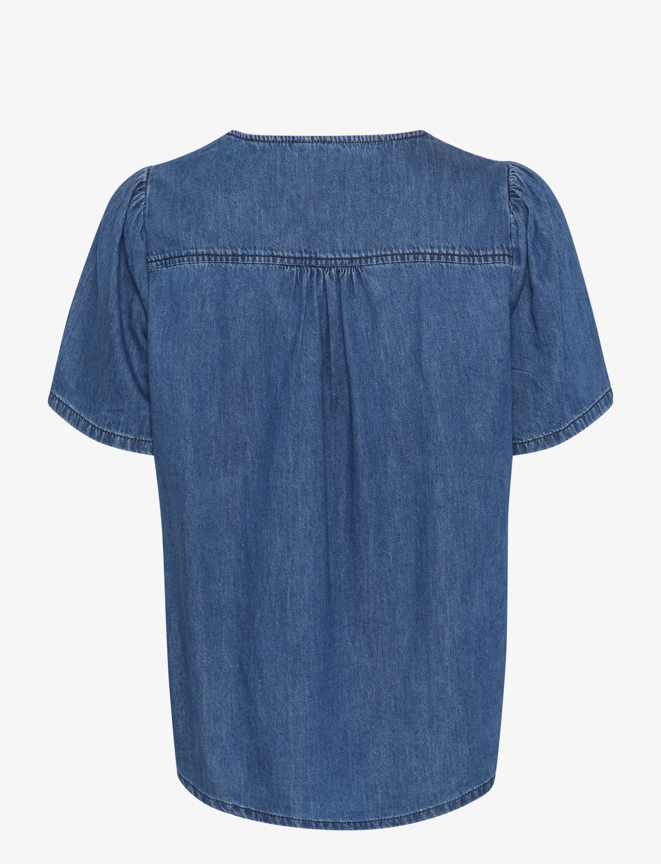 Culture - CUlivie Arpa SS Blouse - kurzämlige blusen - dark blue wash - 2