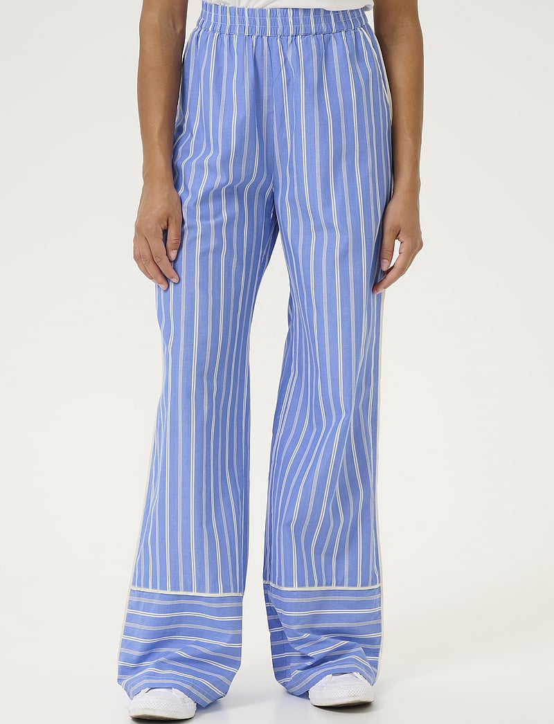 Culture - CUpetra Pants - plačios kelnės - blue stripe - 0