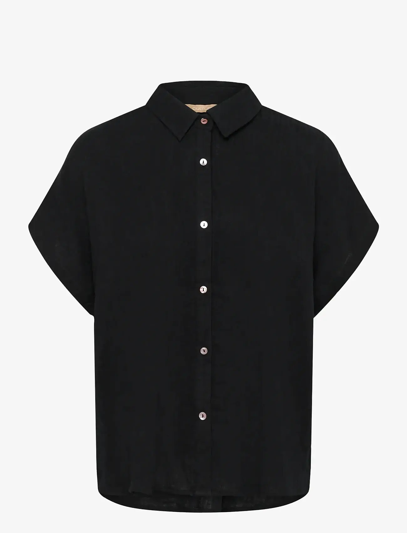 Culture - CUmyra Elina SS Shirt - kurzärmlige hemden - black - 1