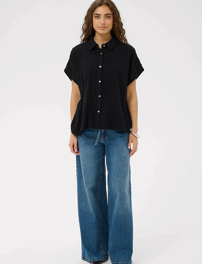 Culture - CUmyra Elina SS Shirt - kurzärmlige hemden - black - 3