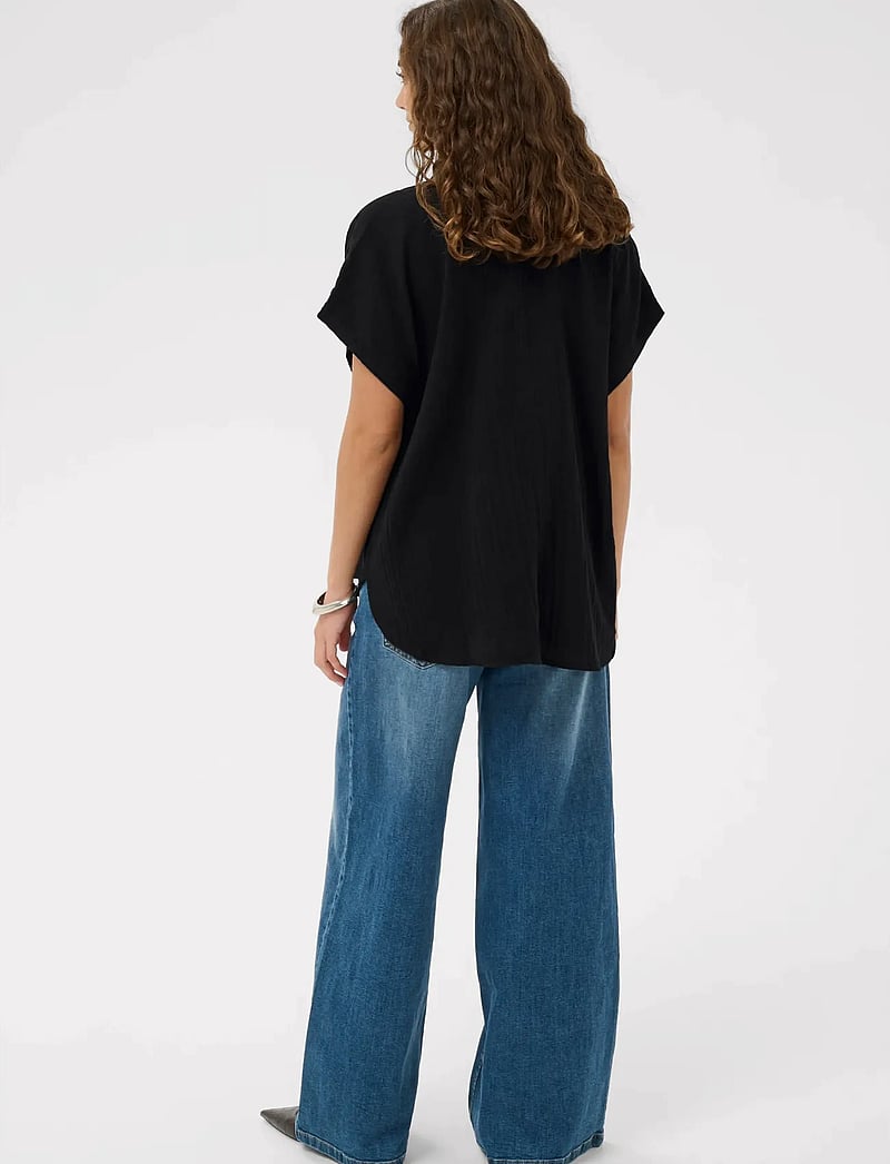 Culture - CUmyra Elina SS Shirt - kurzärmlige hemden - black - 4