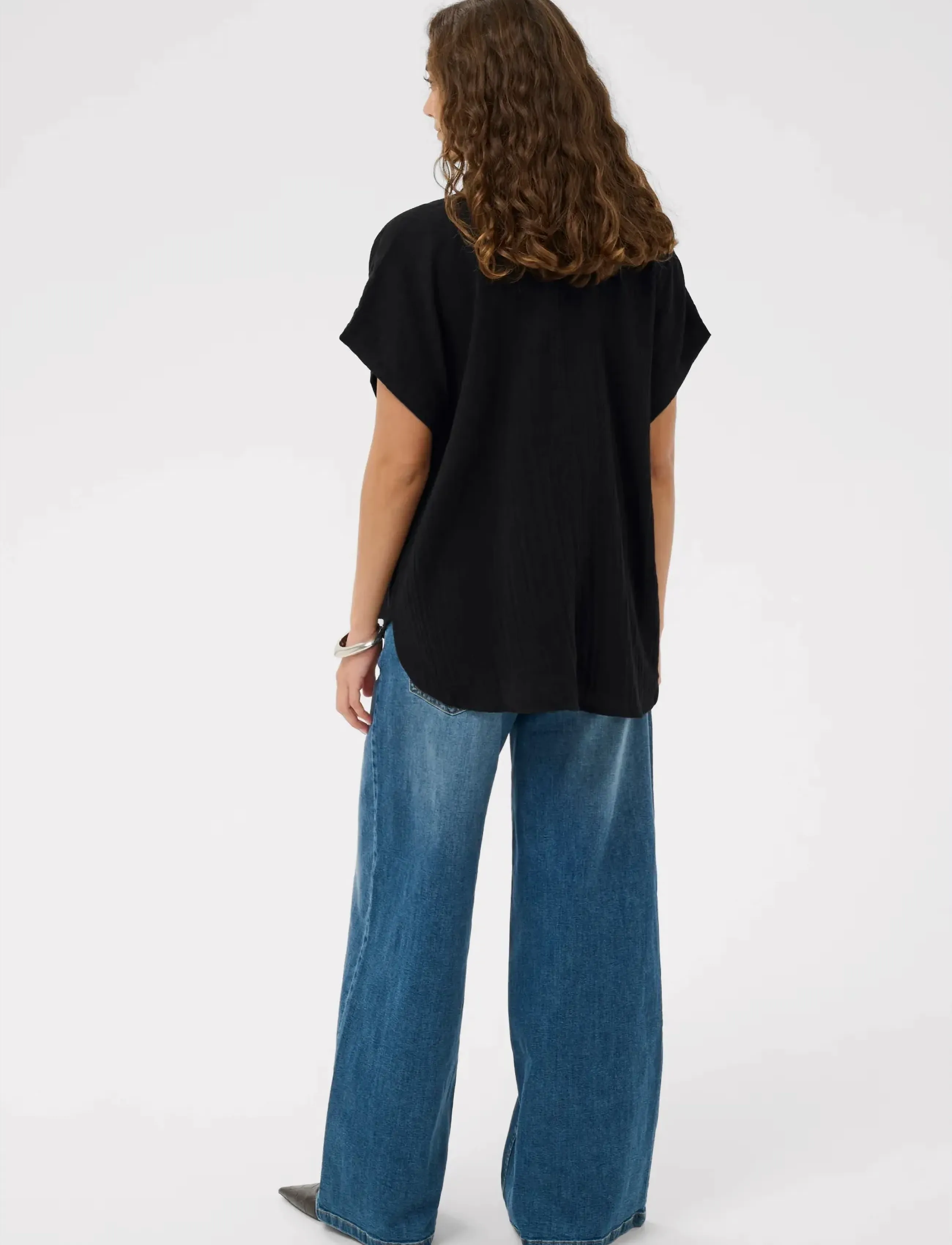 Culture - CUmyra Elina SS Shirt - kurzärmlige hemden - black - 4