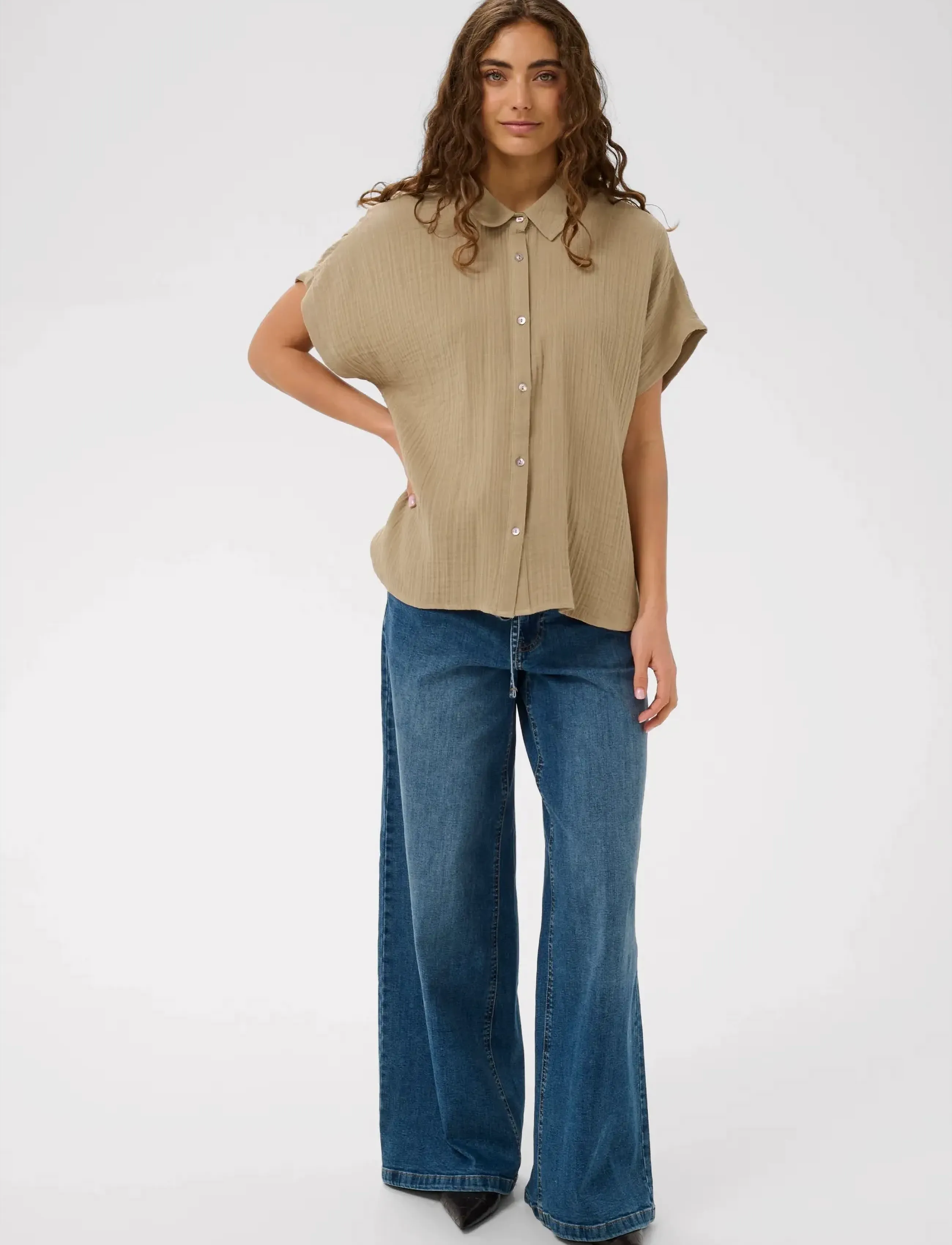 Culture - CUmyra Elina SS Shirt - chemises à manches courtes - dune - 3