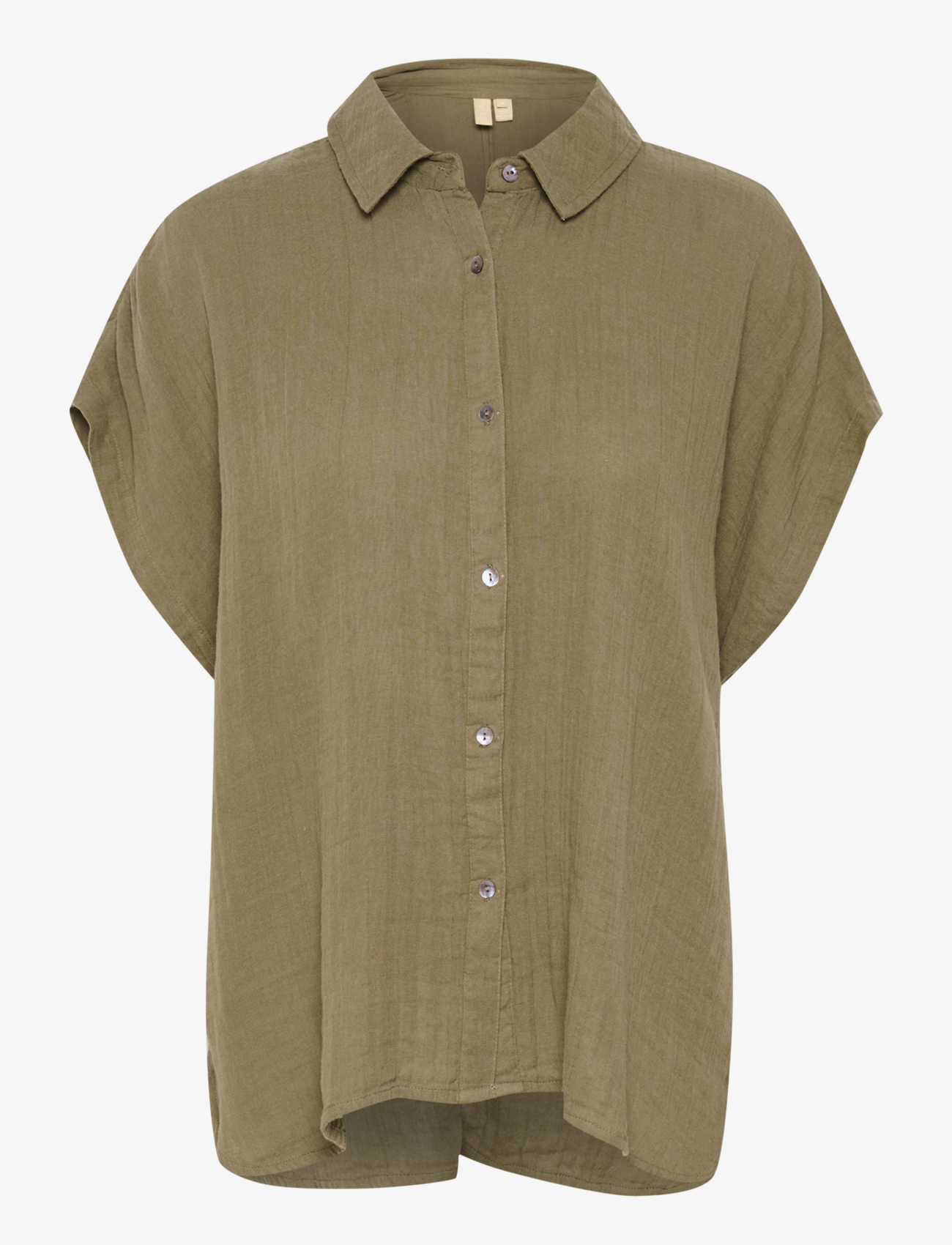 Culture CUmyra Elina SS Shirt - Bluser & Skjorter - DUSKY GREEN / khaki/green