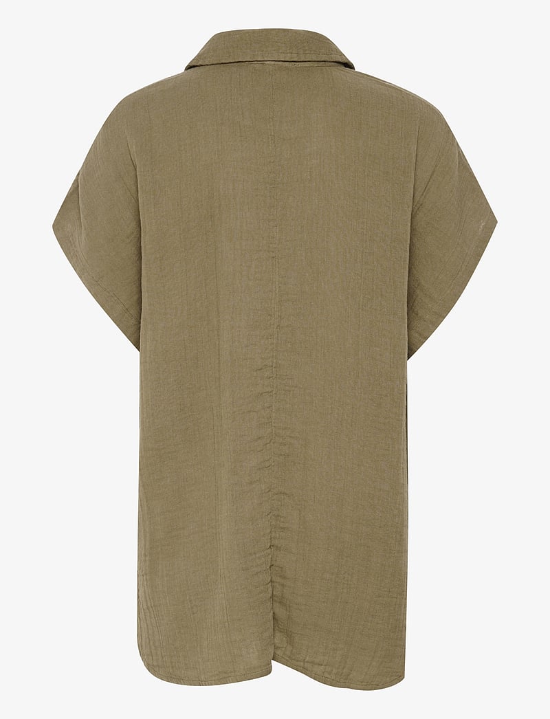Culture - CUmyra Elina SS Shirt - kortärmade skjortor - dusky green - 2