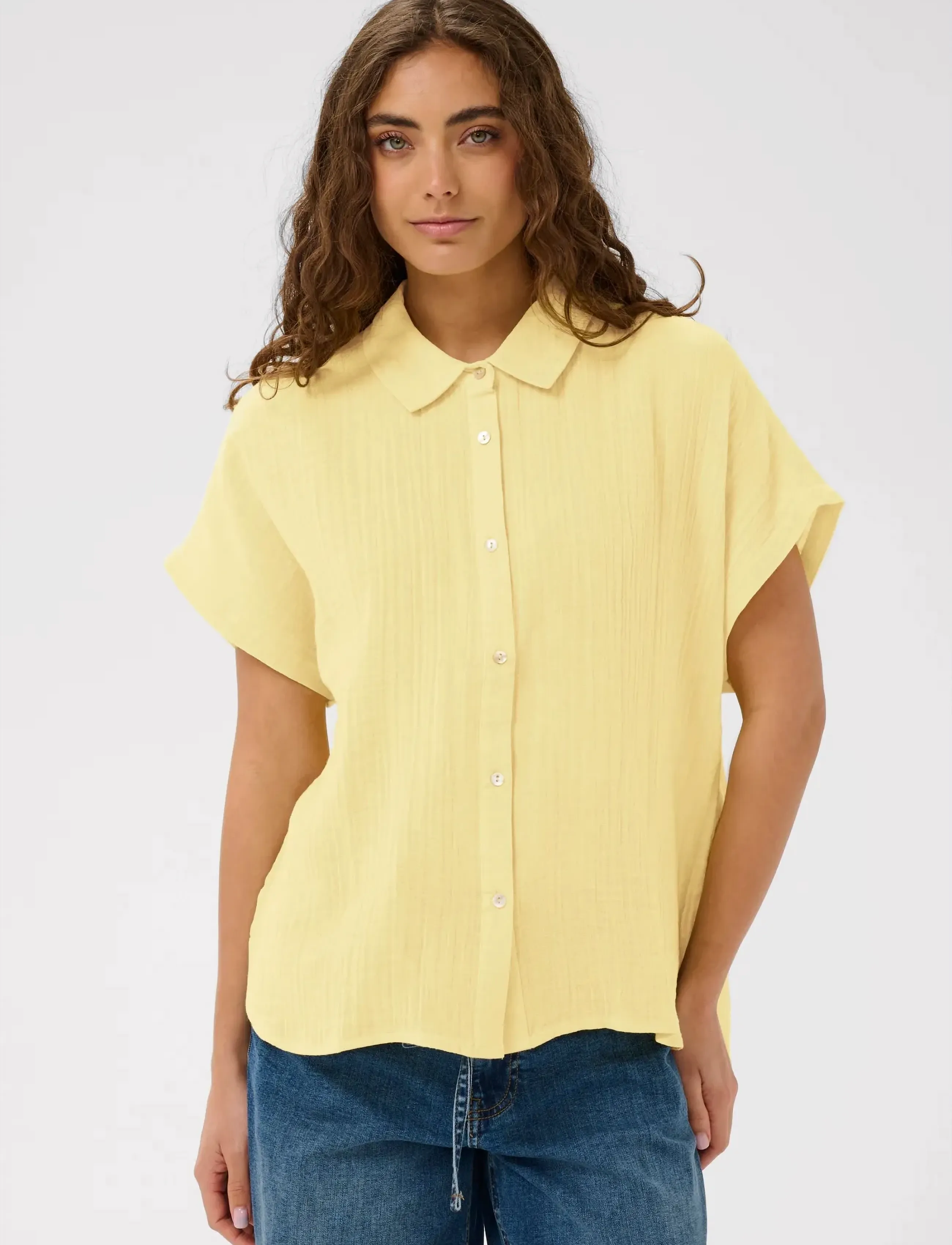 Culture CUmyra Elina SS Shirt - Hemden - LEMON MERINGUE / yellow