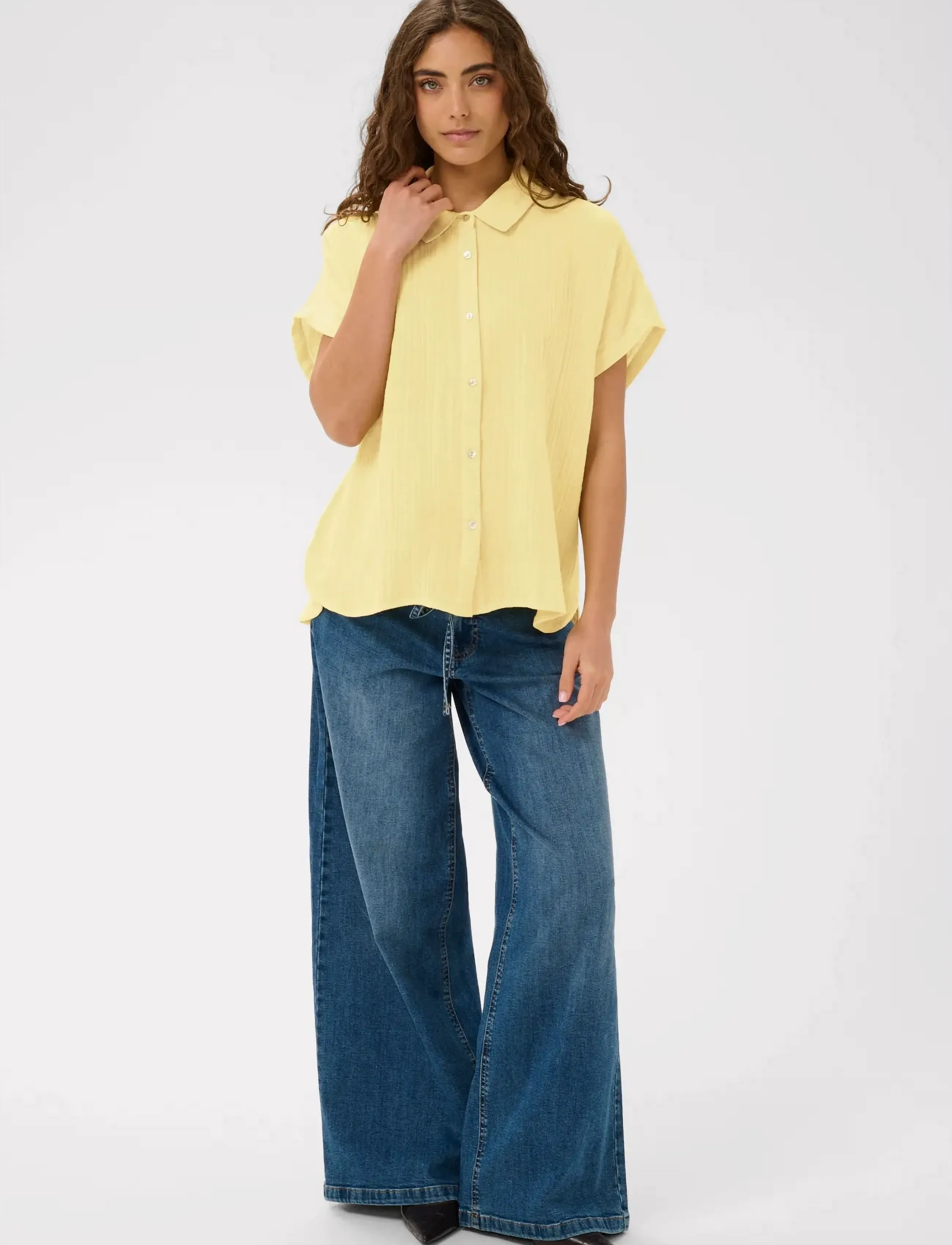 Culture - CUmyra Elina SS Shirt - chemises à manches courtes - lemon meringue - 3
