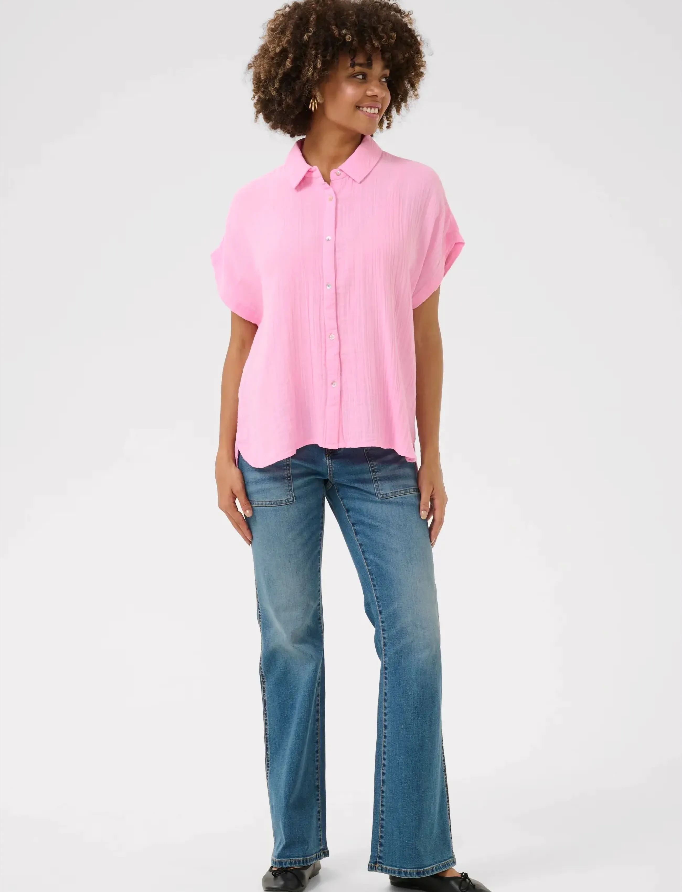 Culture - CUmyra Elina SS Shirt - kortærmede skjorter - lilac sachet - 3